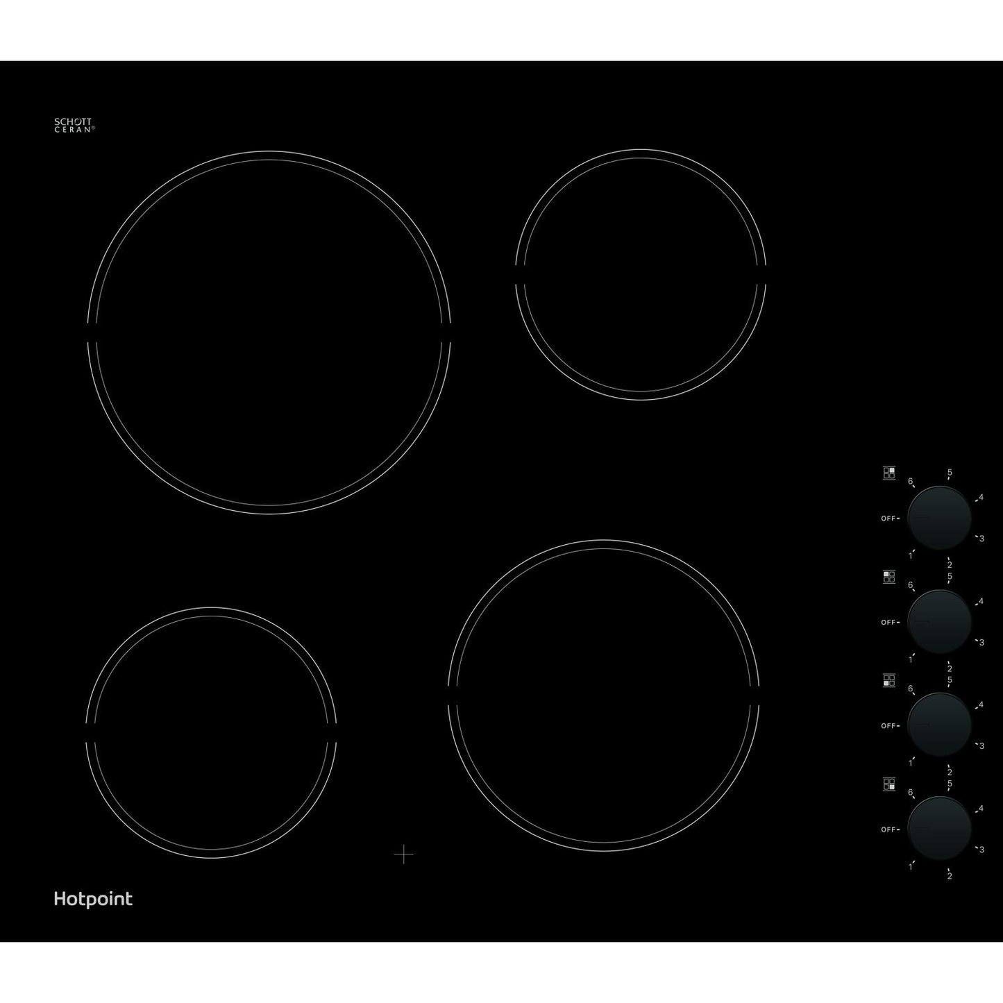 Hotpoint HR620RH 58cm Ceramic Hob - Black