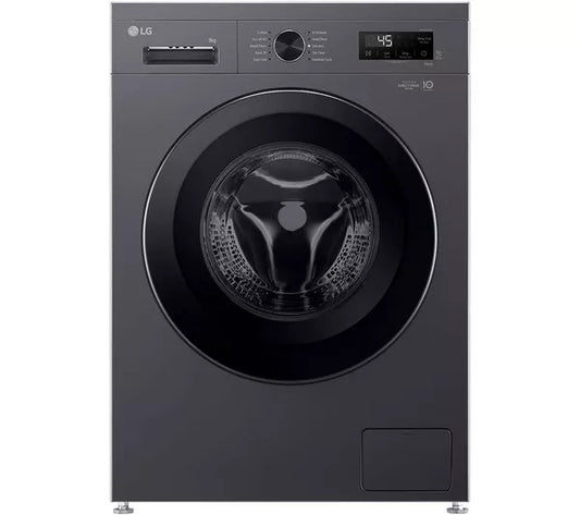 LG F4X1009NMK 9kg 1400 Spin Washing Machine - Slate Grey