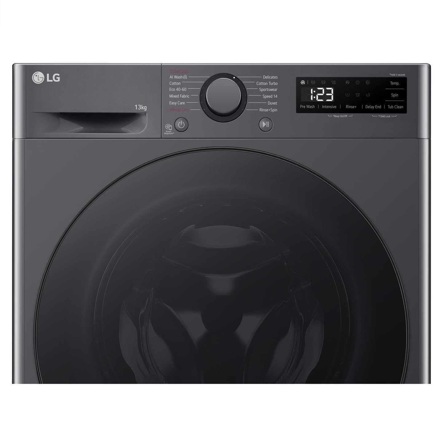LG F4Y513GBLN1 13kg 1400 Spin Washing Machine - Slate Grey