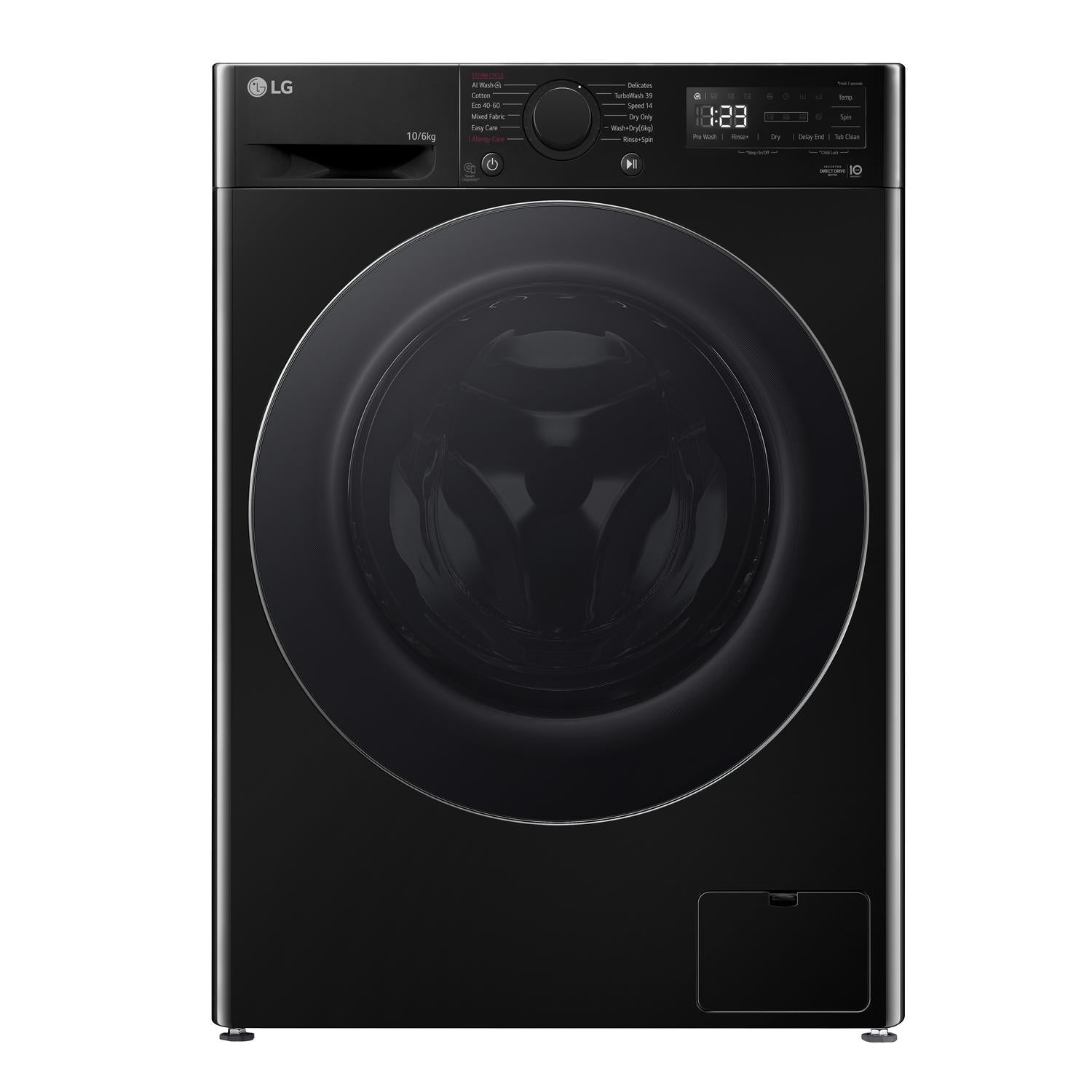 LG FWY706NCTN1 10kg/6kg 1400 Spin Washer Dryer - Onyx Black