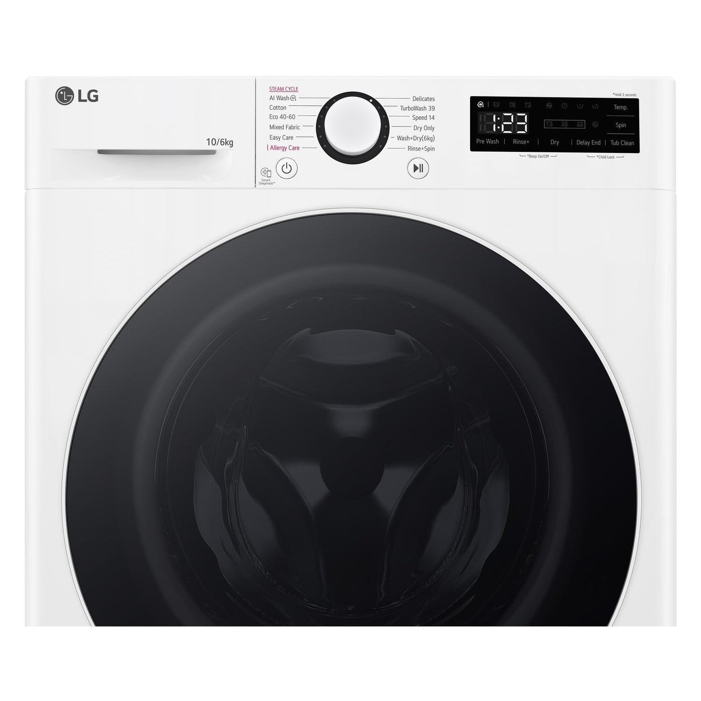 LG FWY706WWTN1 10kg/6kg 1400 Spin Washer Dryer - White