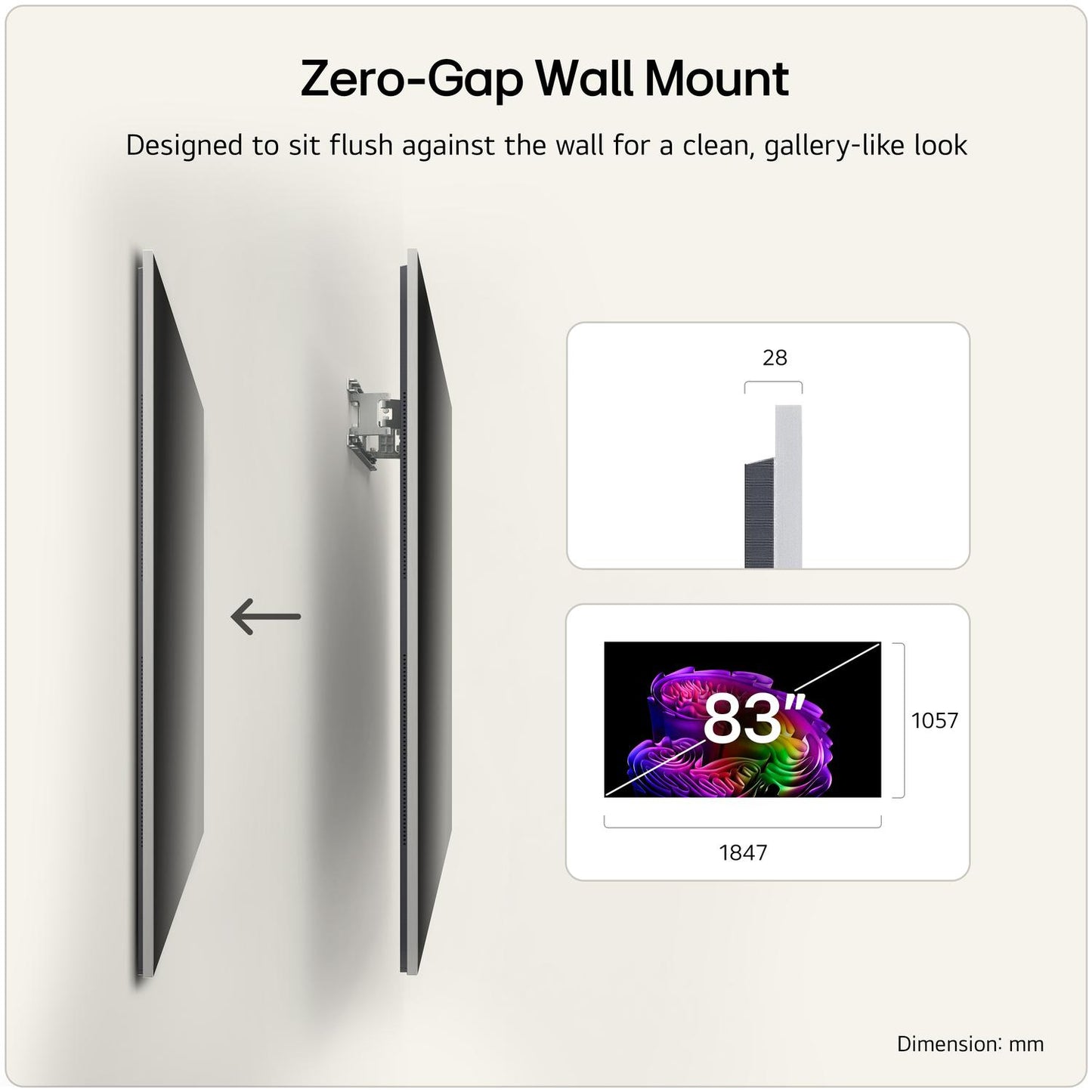 LG OLED83G64LW.AEK 83" 4K OLED evo AI Wall mount version Smart TV