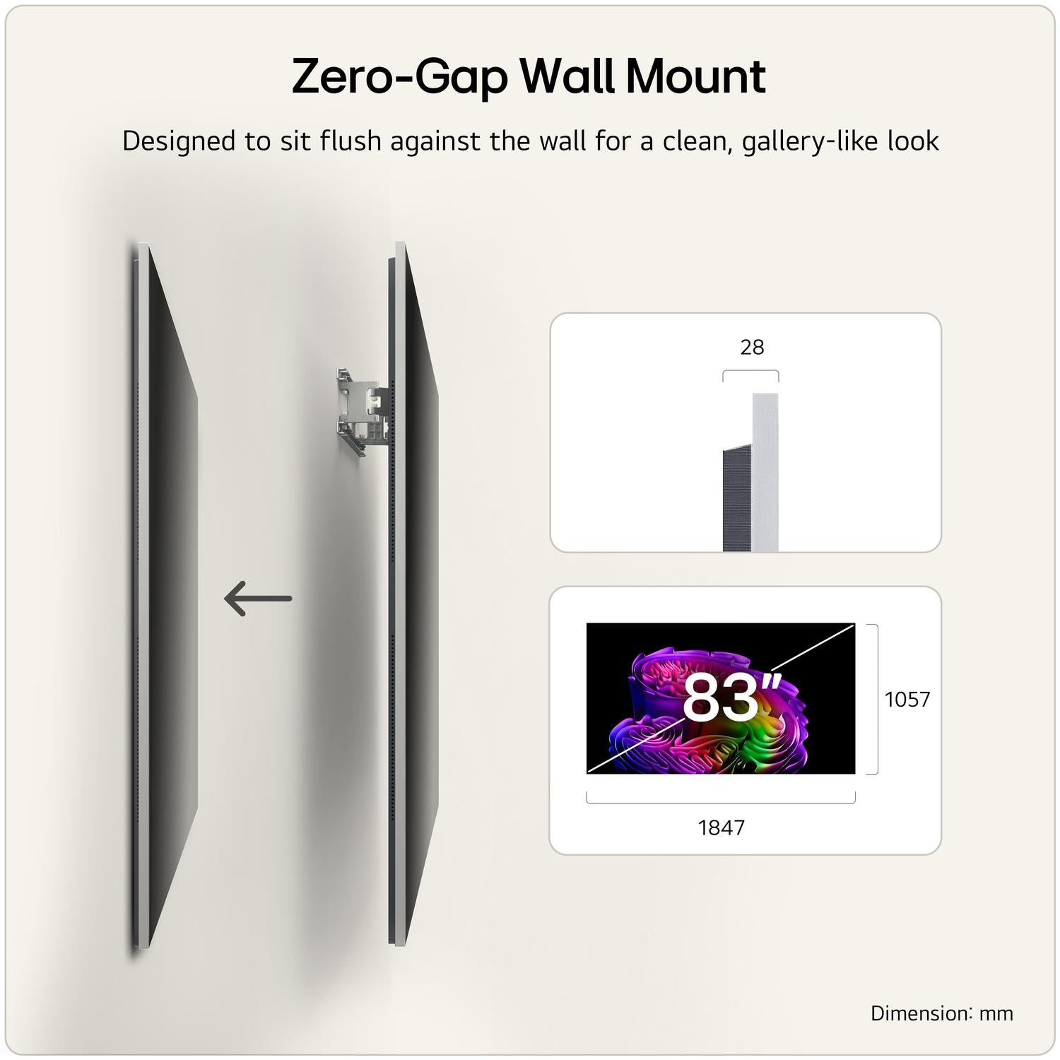 LG OLED83G64LW.AEK 83" 4K OLED evo AI Wall mount version Smart TV
