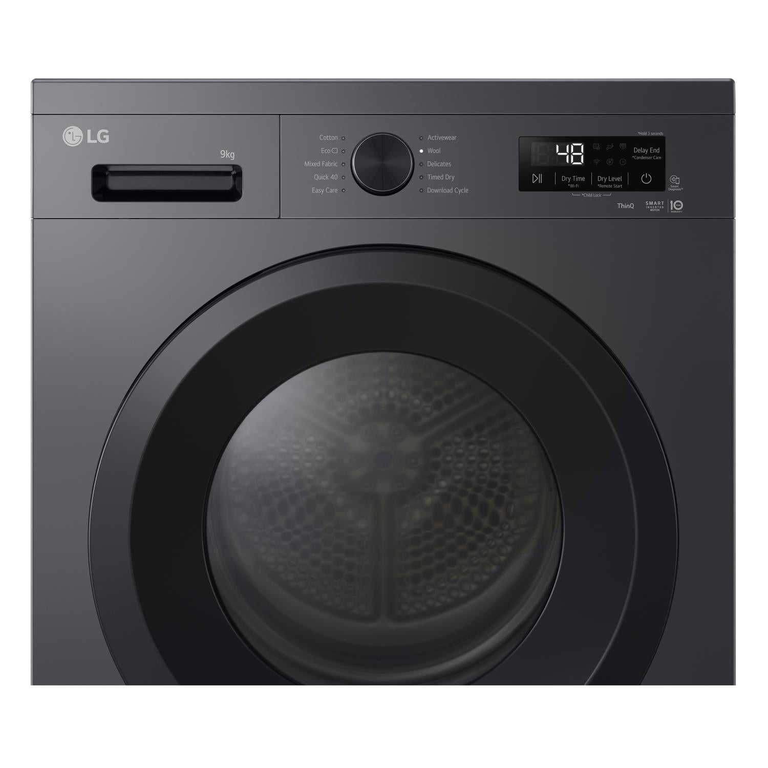 LG RHX1009NWK 9kg Heat Pump Tumble Dryer - Grey
