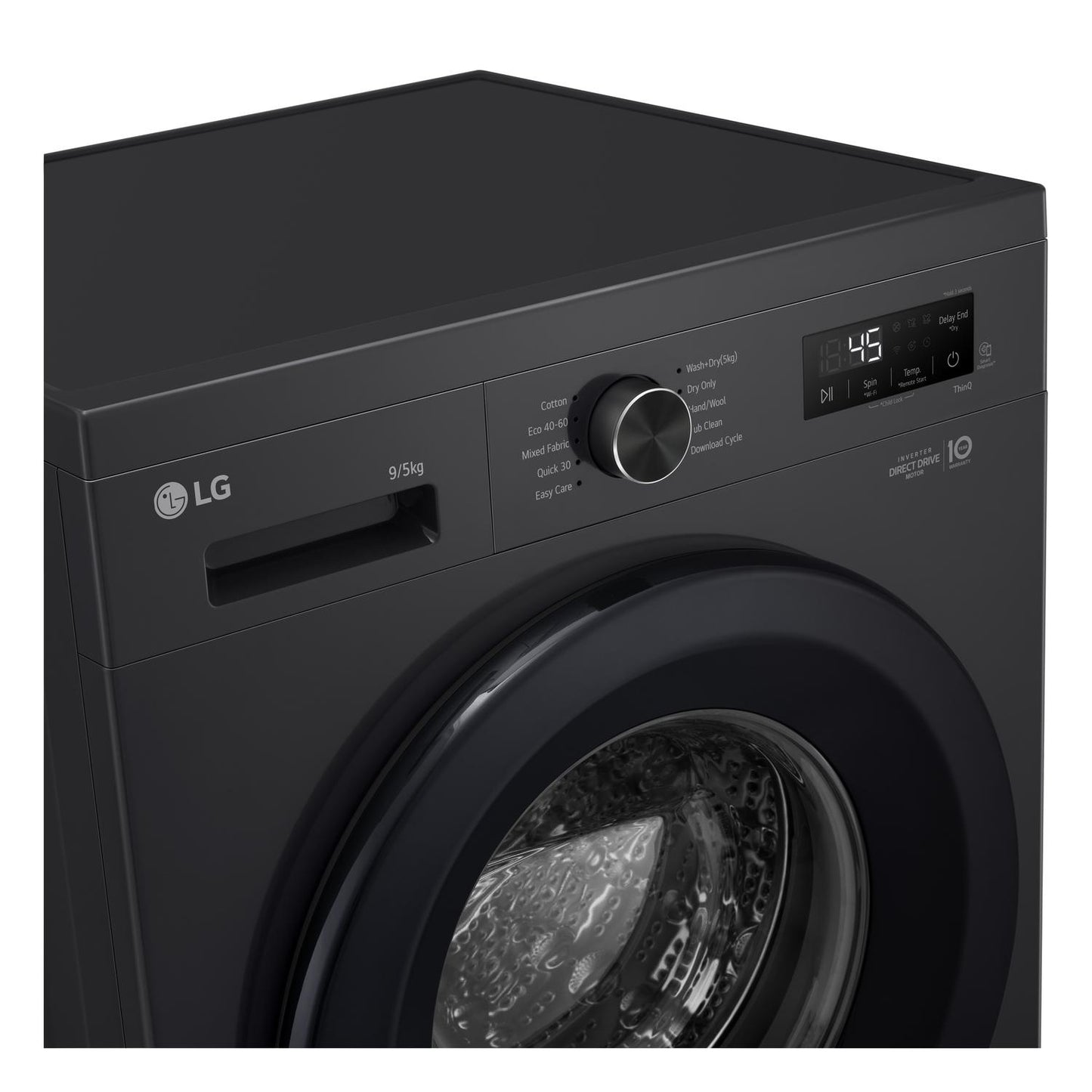 LG W4X1095NNK 9kg/5kg 1400 Spin Washer Dryer - Gloss Black