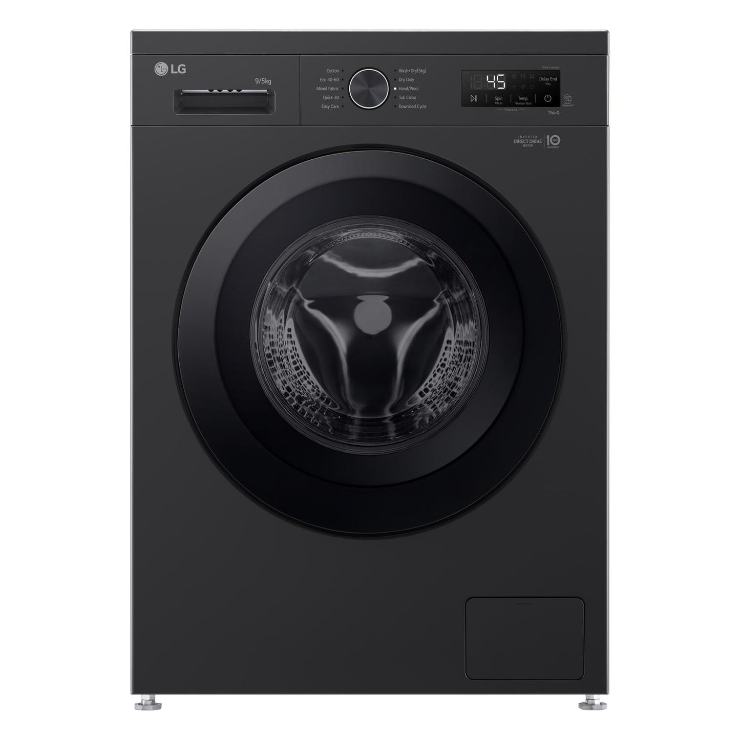 LG W4X1095NNK 9kg/5kg 1400 Spin Washer Dryer - Gloss Black
