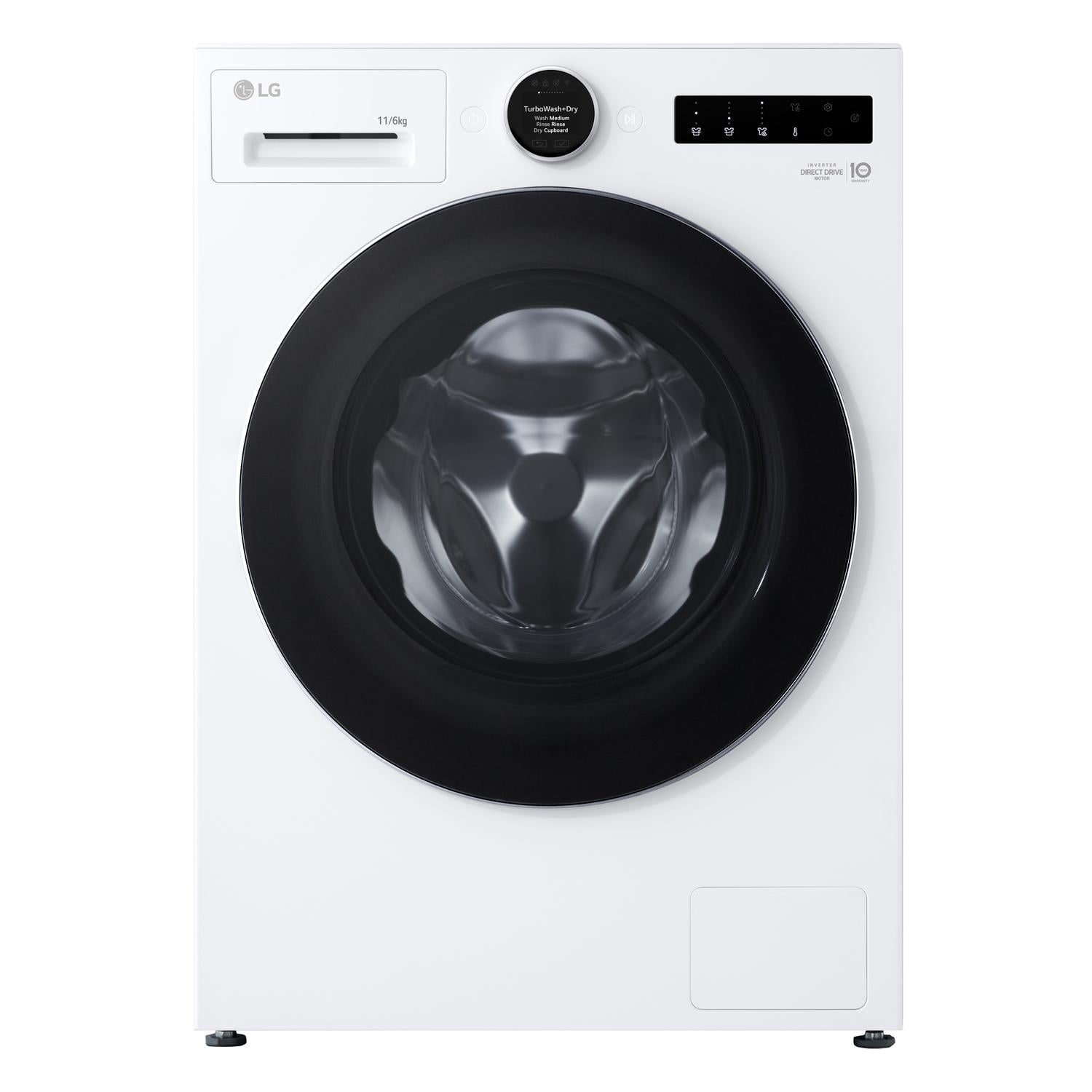 LG Series 10 AI Direct Drive WHX9016TLC - 11 kg Heat Pump Washer Dryer - White