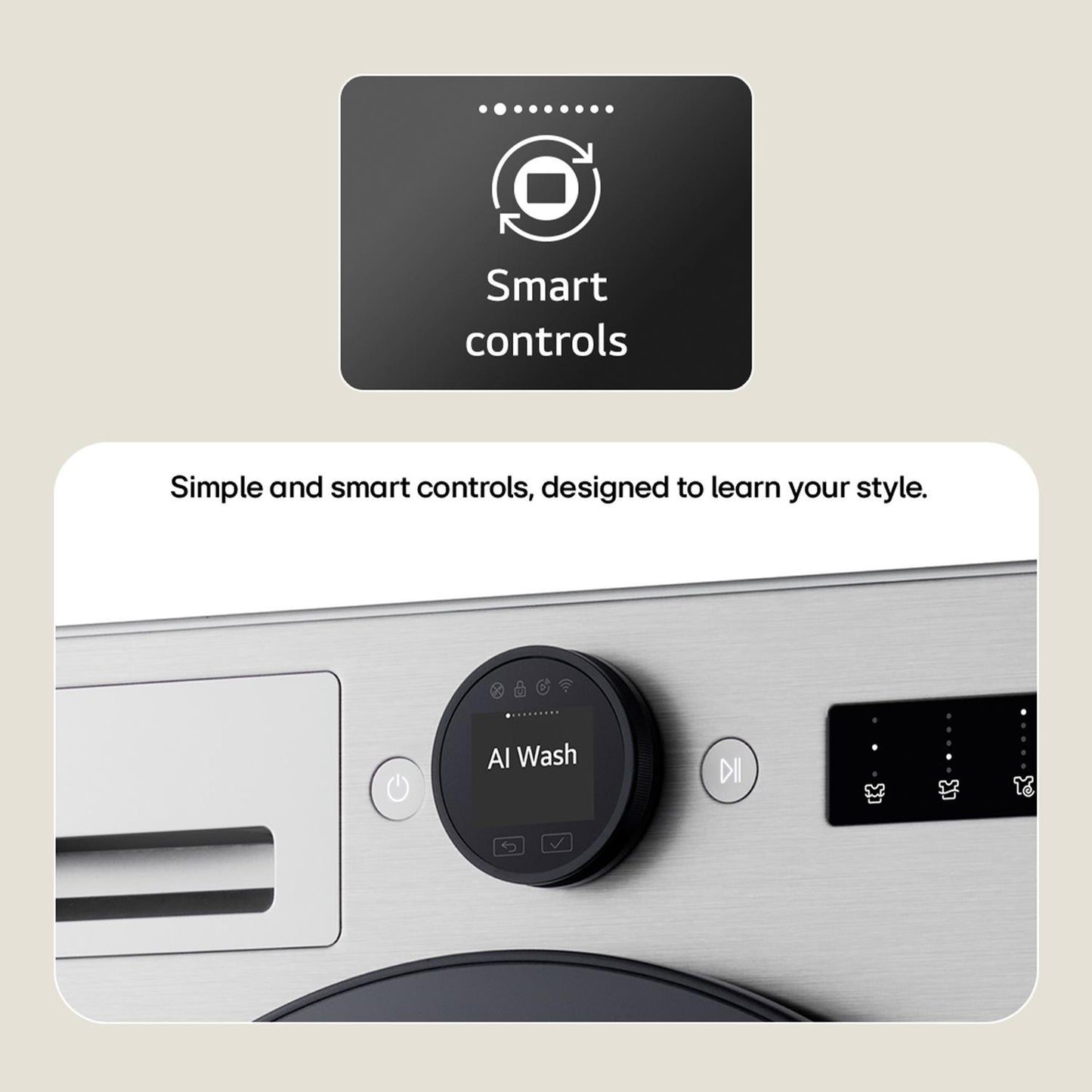 LG Series 10 AI Direct Drive WHX9516TBC - 11 kg Autodose Heat Pump Washer Dryer - Black