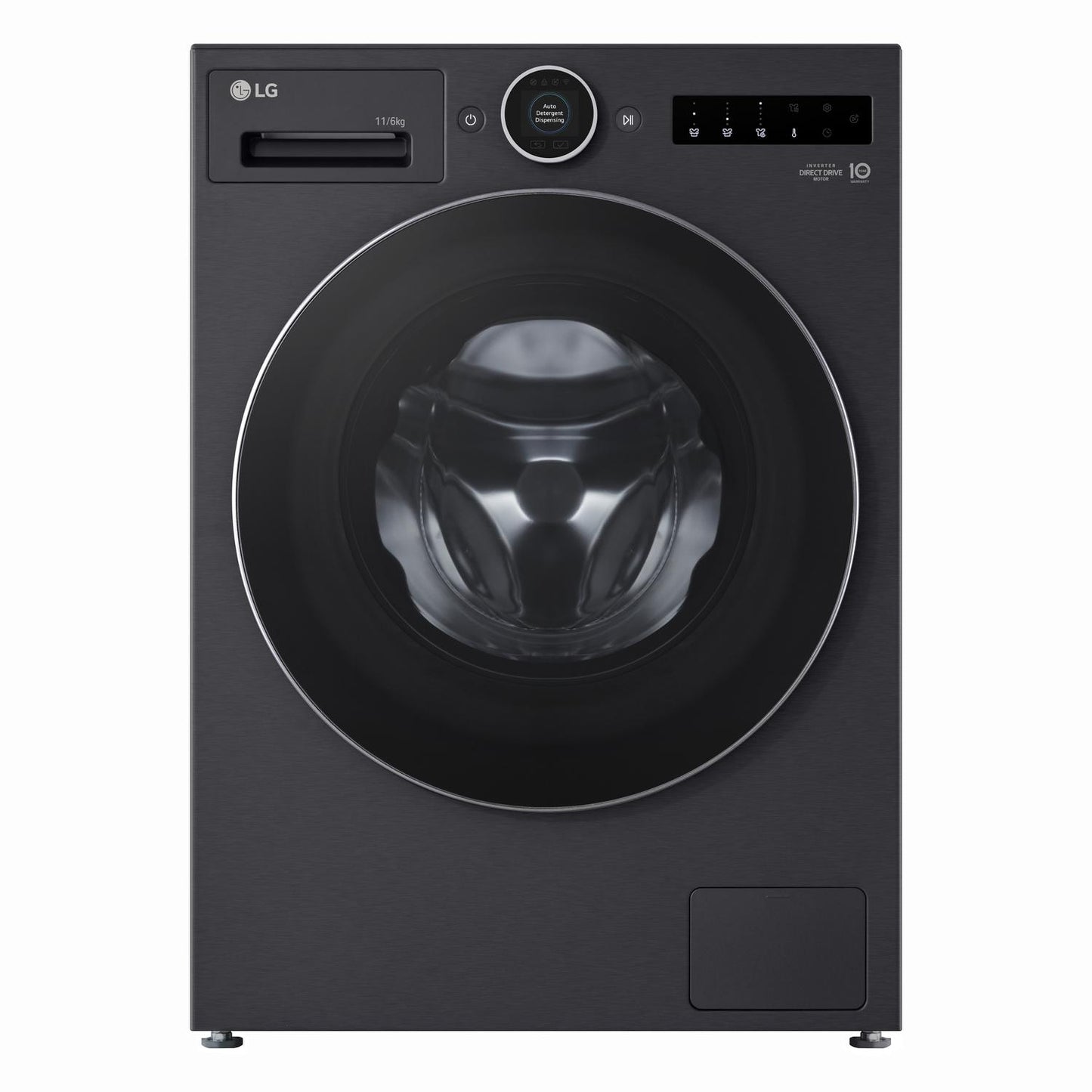 LG Series 10 AI Direct Drive WHX9516TBC - 11 kg Autodose Heat Pump Washer Dryer - Black