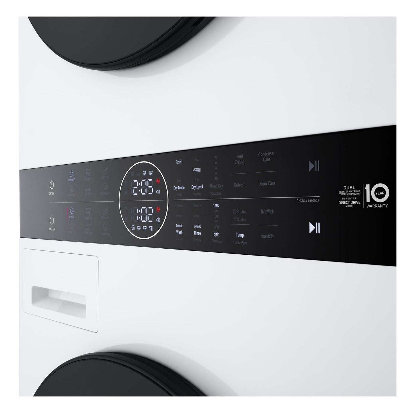 LG WT1210WWF 12kg/10kg 1400 Spin Wash Tower - White