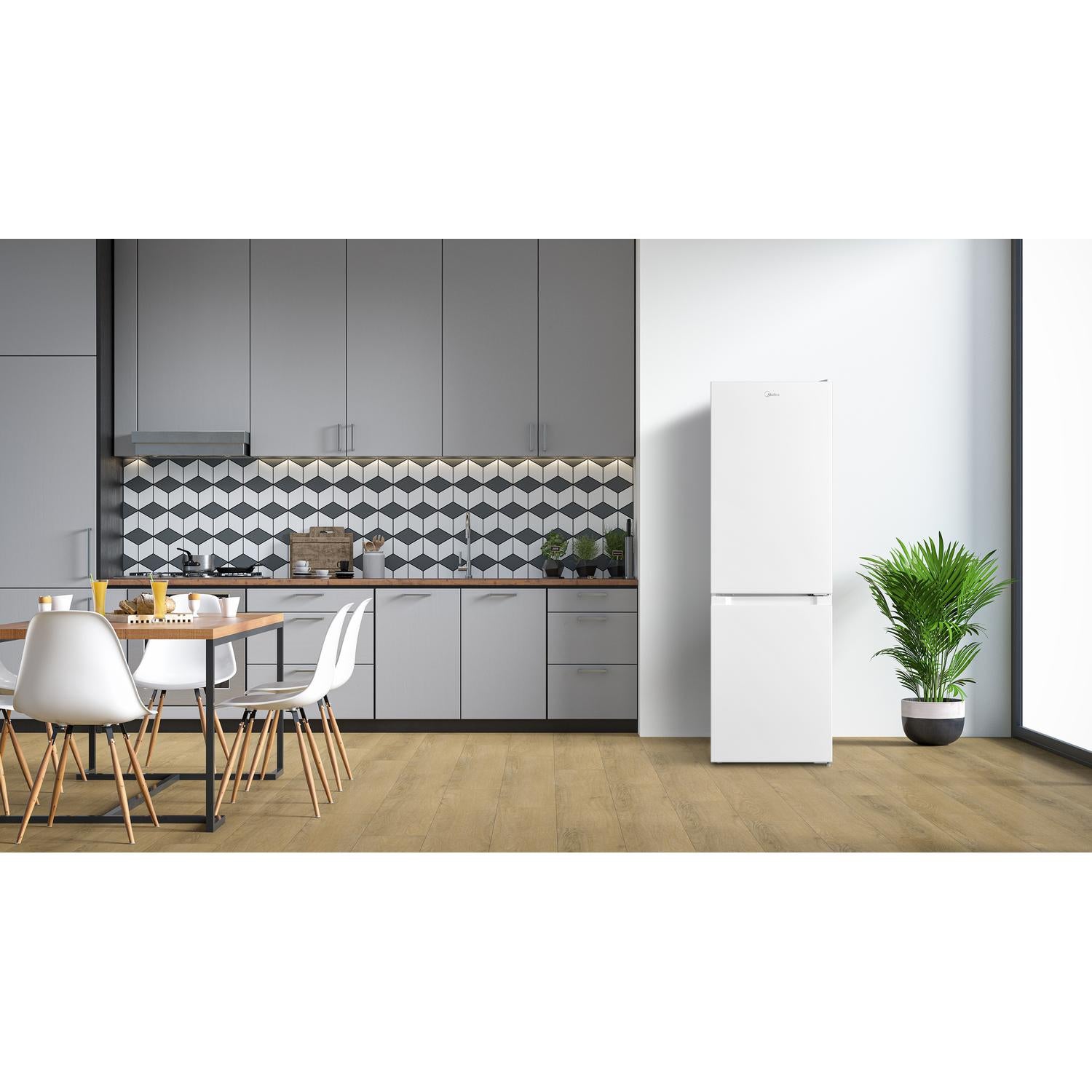 Midea MDRB254FGE01 57cm 70/30 Total No Frost Fridge Freezer - White