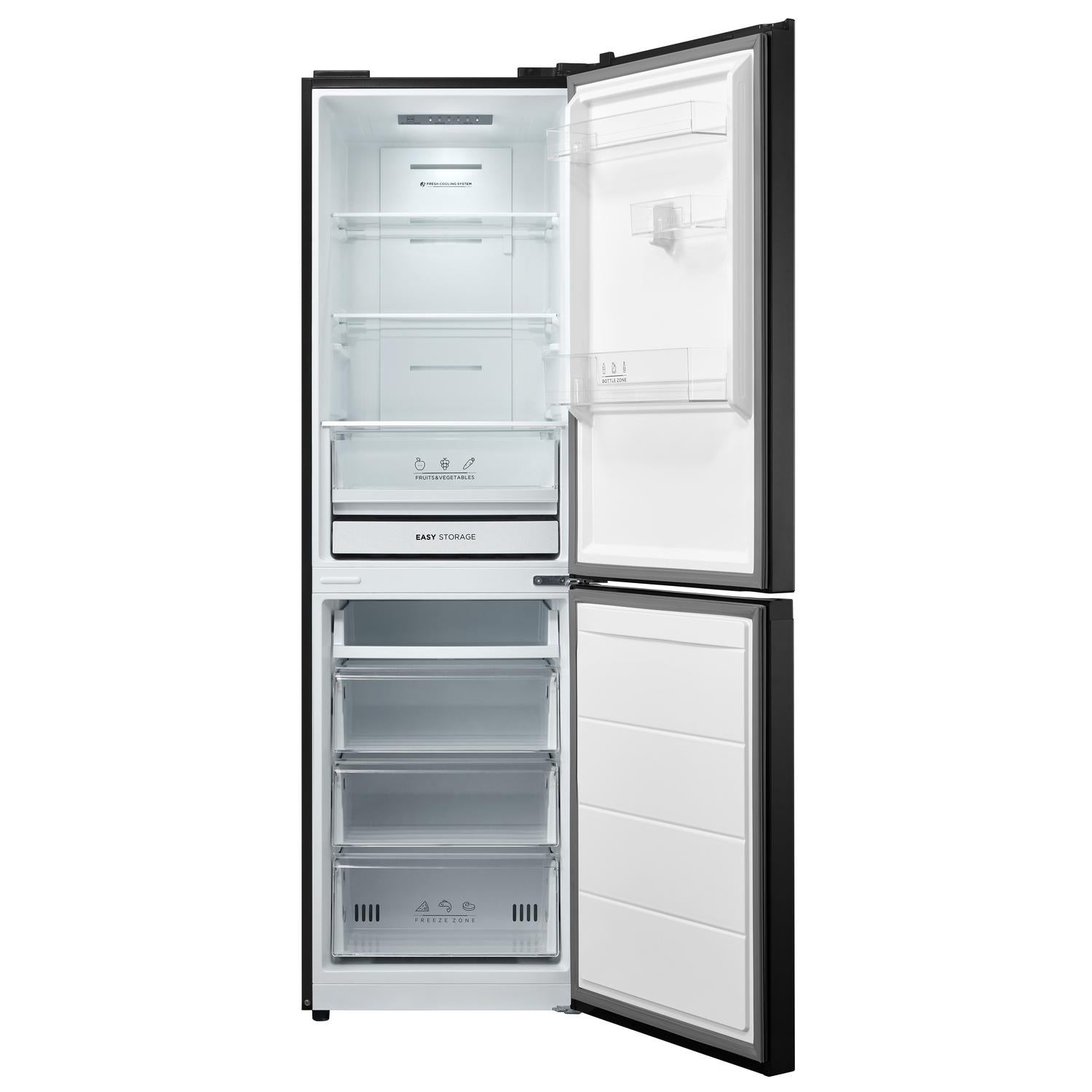 Midea MDRB379FGD30 54.7cm 60/40 Total No Frost Fridge Freezer - Black