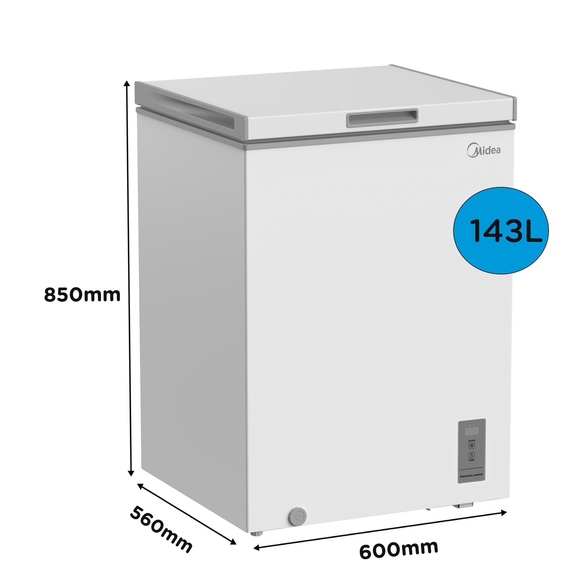 Midea MDRC211FZE01 143 Ltr Static Chest Freezer - White