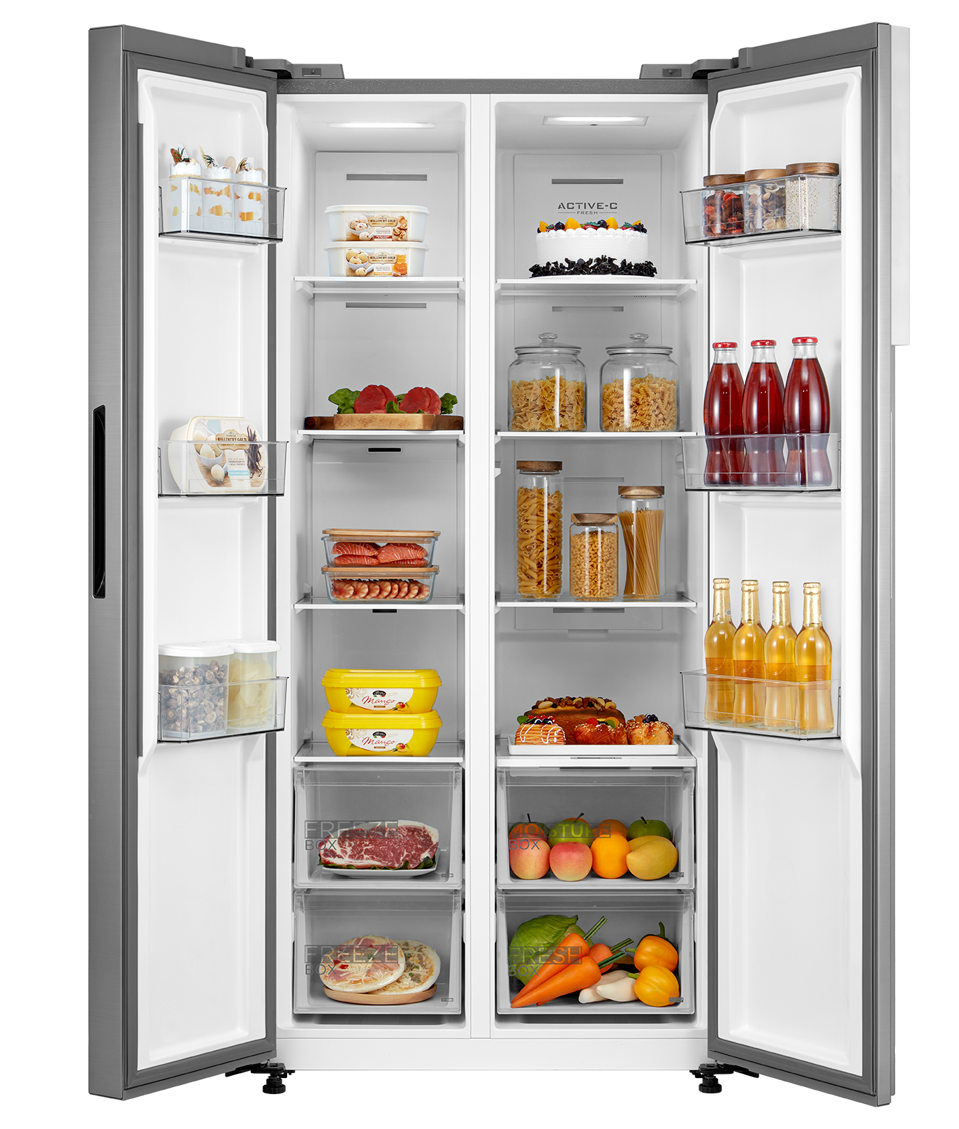 Midea MDRS619FIE46 83.5cm 460L Frost Free Fridge Freezer - Stainless Steel