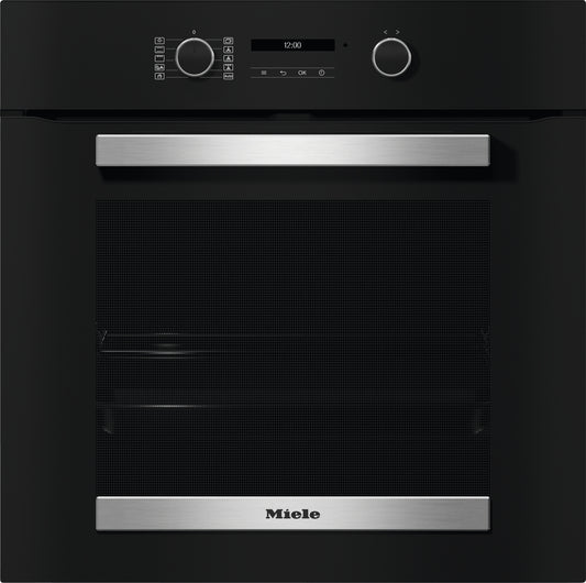 Miele H 2465 BP 59.5cm Built In Electric Single Oven - Black & Stainless Steel