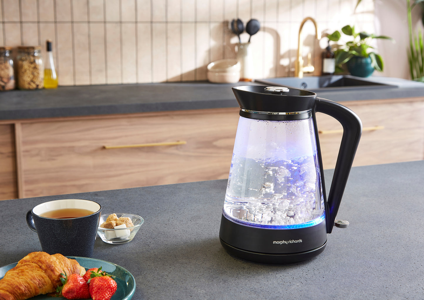 Morphy Richards 1.7 Litres Glass Jug Kettle - Black/Chrome/Clear