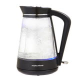 Morphy Richards 1.7 Litres Glass Jug Kettle - Black/Chrome/Clear