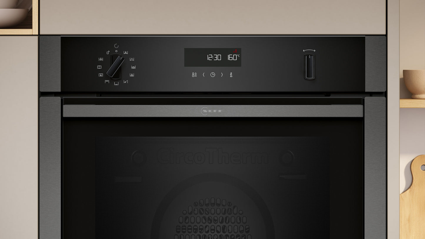Neff B6ACH7AG7B Slide & Hide 59.4cm Built In Electric Single Oven - Graphite Grey