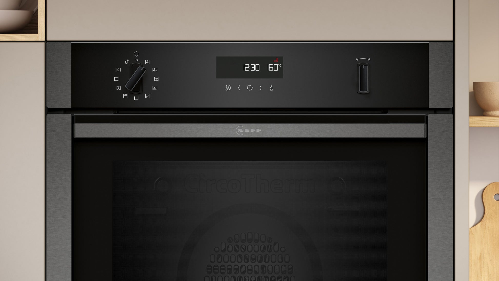 Neff B6ACH7AG7B Slide & Hide 59.4cm Built In Electric Single Oven - Graphite Grey