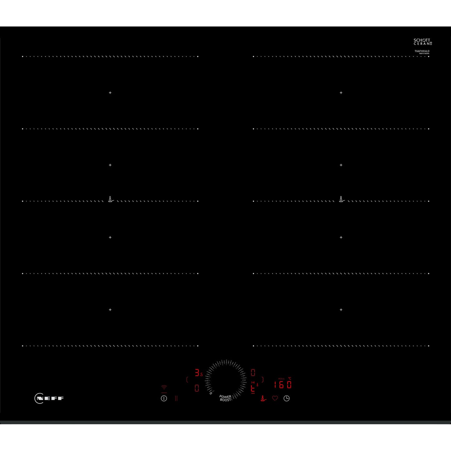 Neff T66FHX4L0 59.2cm Induction Hob - Black