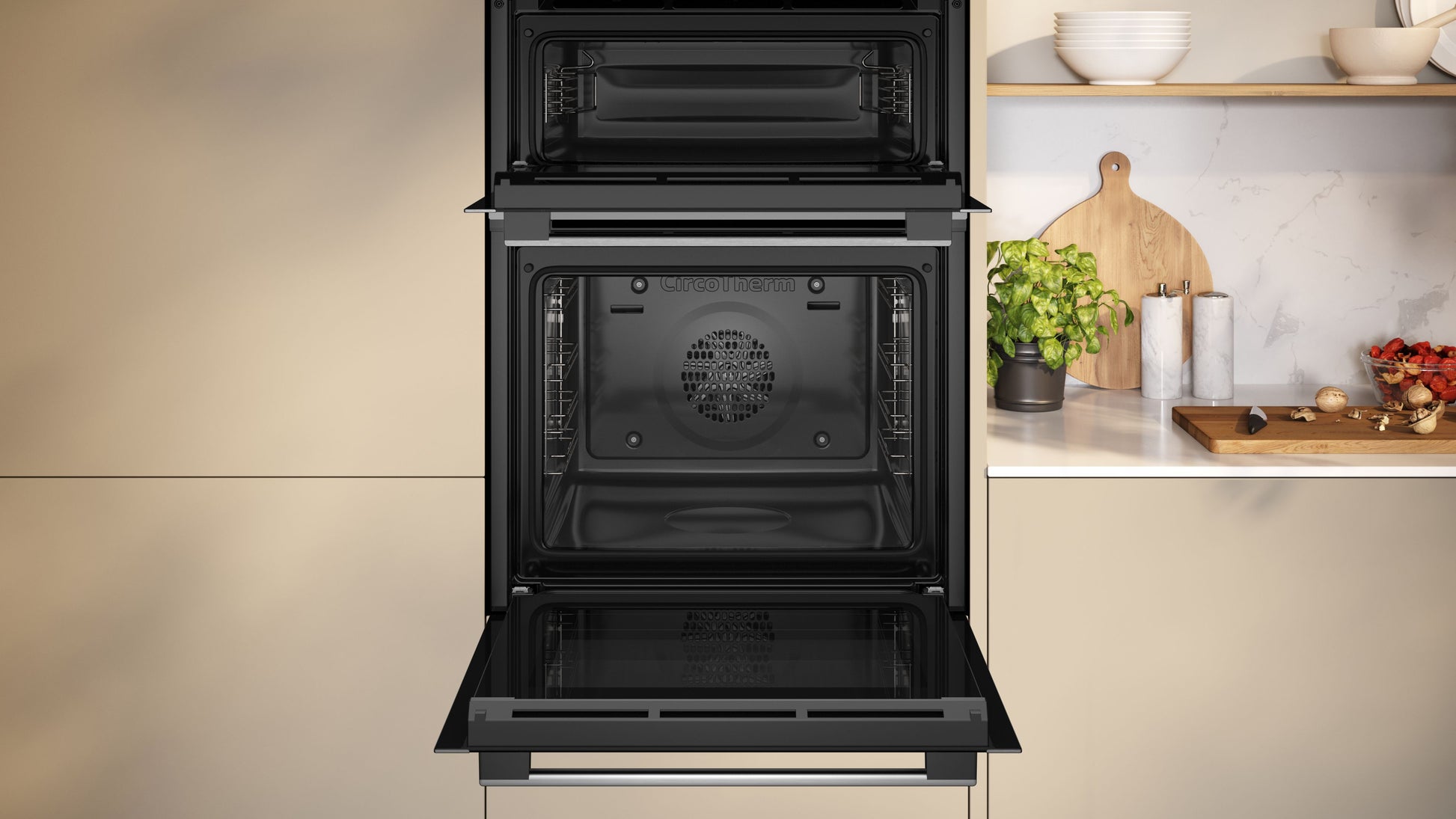 Neff U1ACE2AN3B 59.4cm Built In Electric Double Oven - Stainless Steel