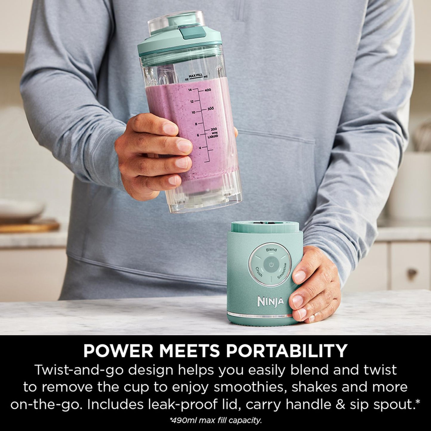 Ninja BC251UKMT Ninja Blast Max Portable Blender - Seaglass