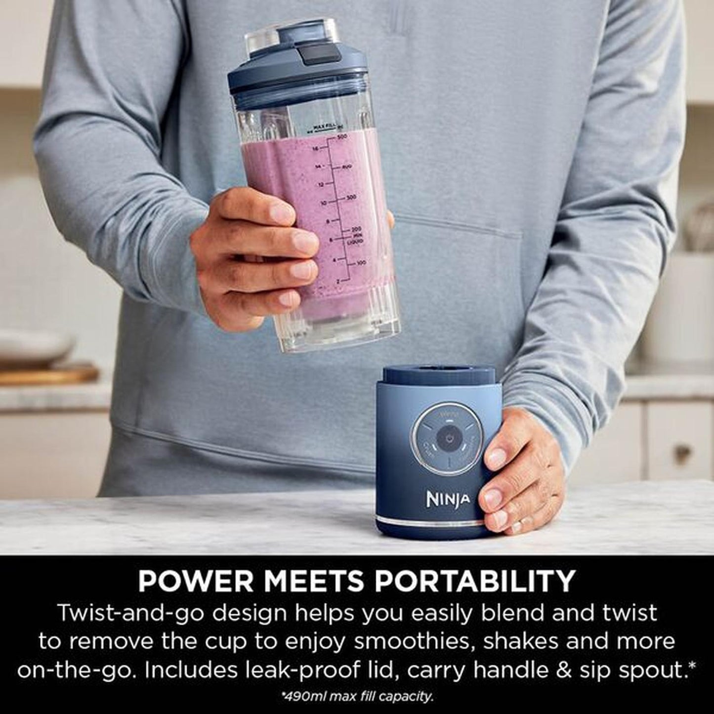 Ninja BC251UKNV Compact Portable Rechargeable Blender - Navy