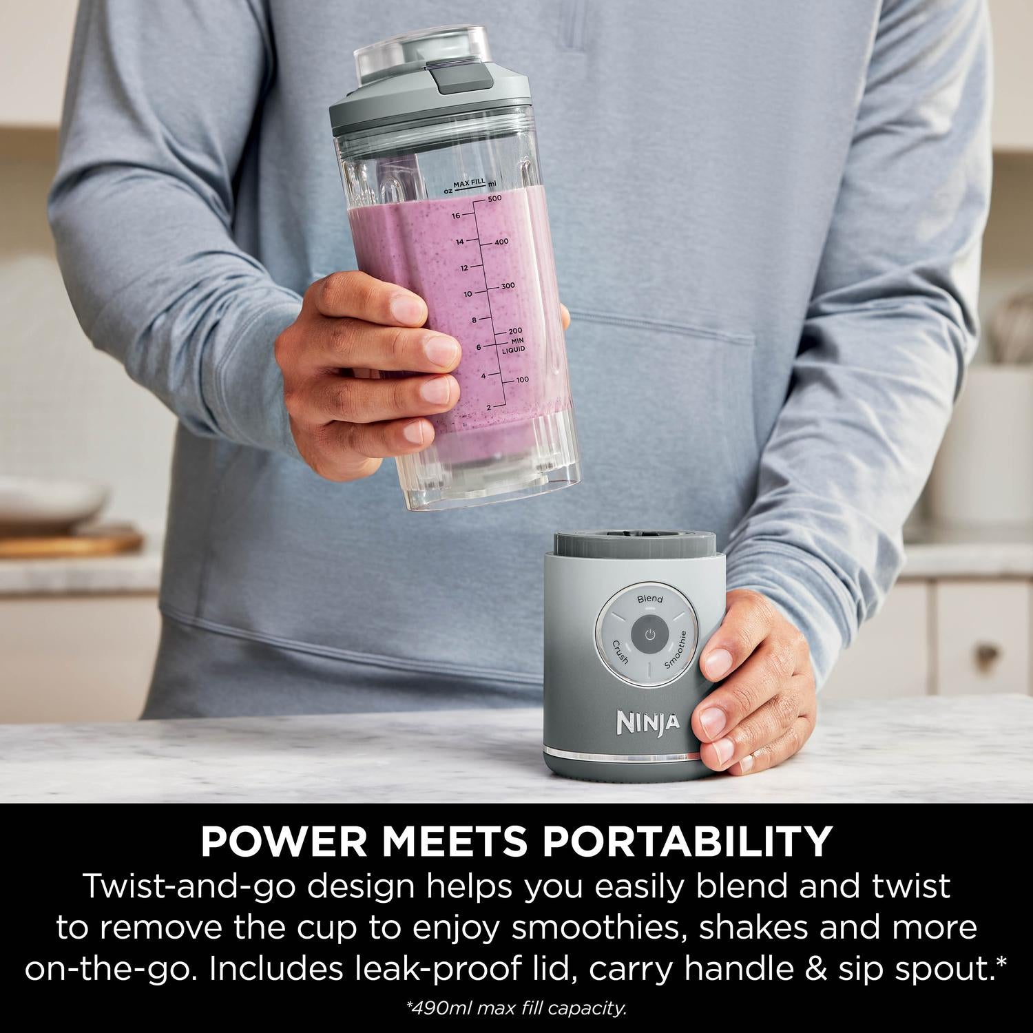 Ninja BC251UKSL Ninja Blast Max Portable Blender - Silver