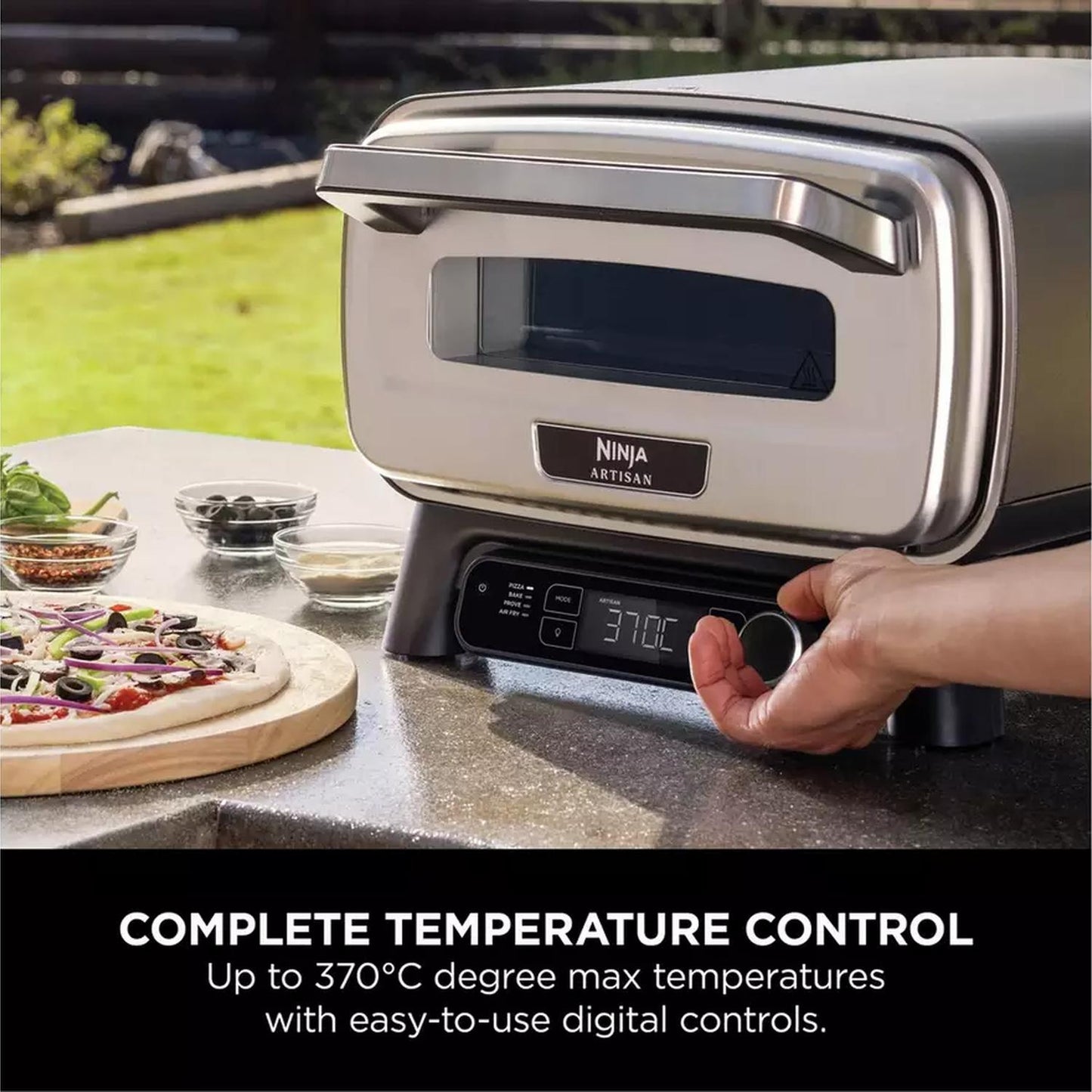 Ninja MO203UK Artisan Outdoor Pizza & Air Fry Oven with Cover - Grey