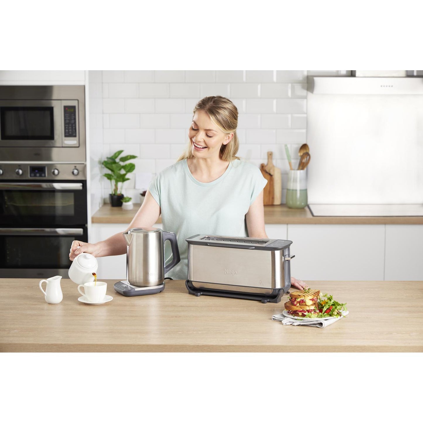 Ninja ST202UK 3-in-1 2 Slice Toaster - Grill and Panini Press - Stainless Steel
