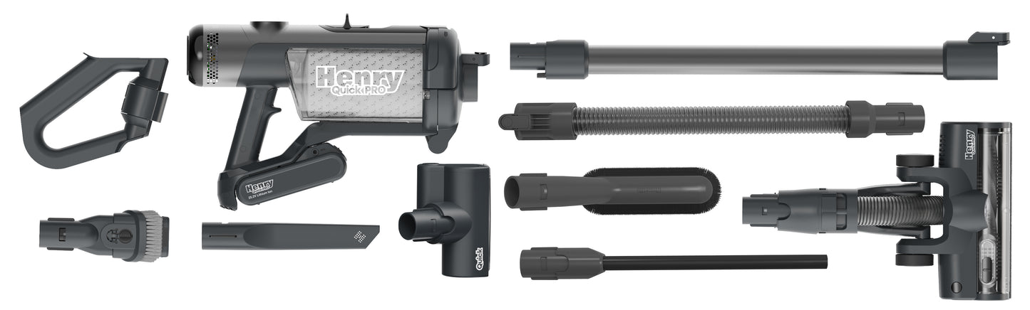 Numatic Henry Quick Pro Cordless Dry Vacuum Cleaner - Grey