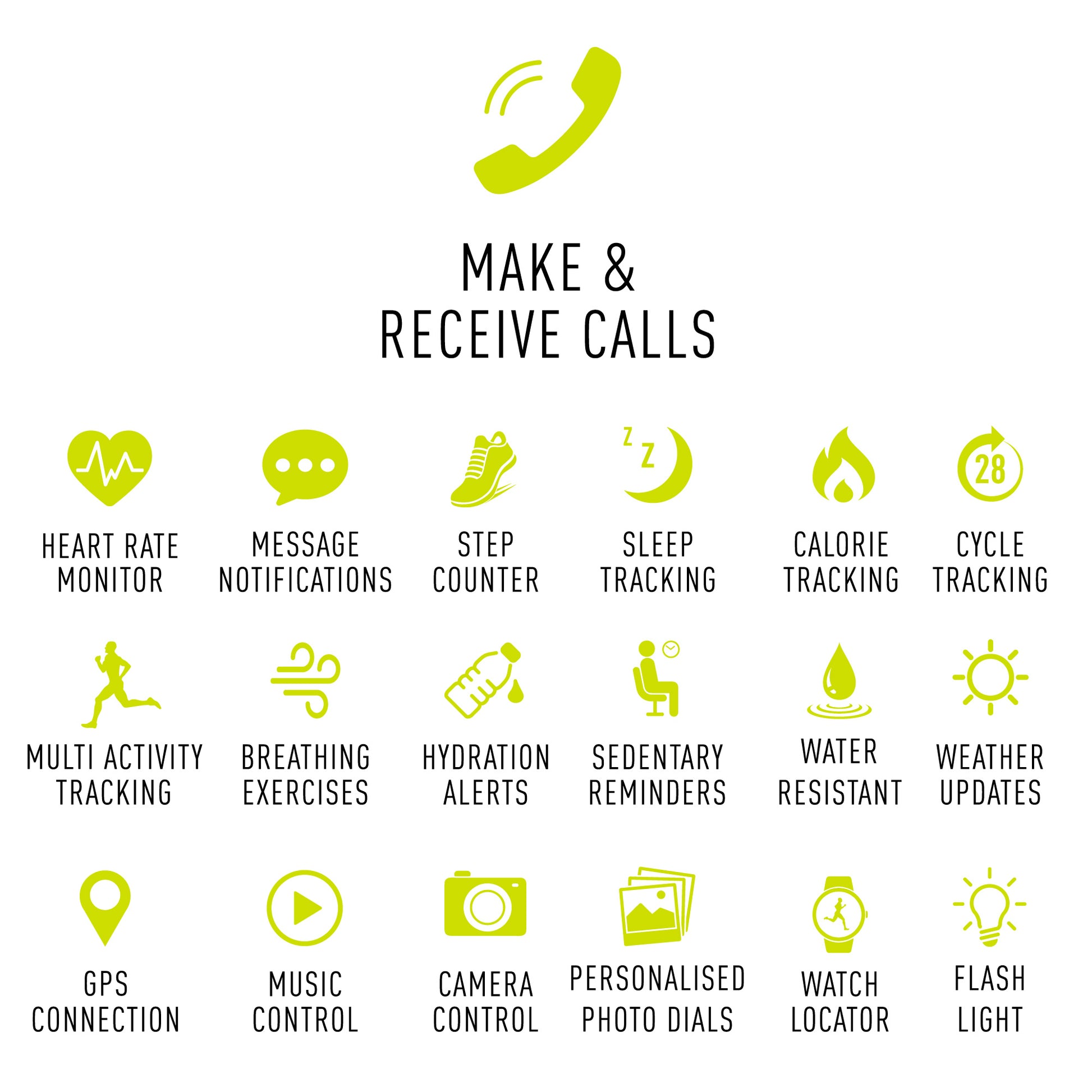 Reflex Active RA23-2170 Series 23 Black Smart Calling Watch - Black