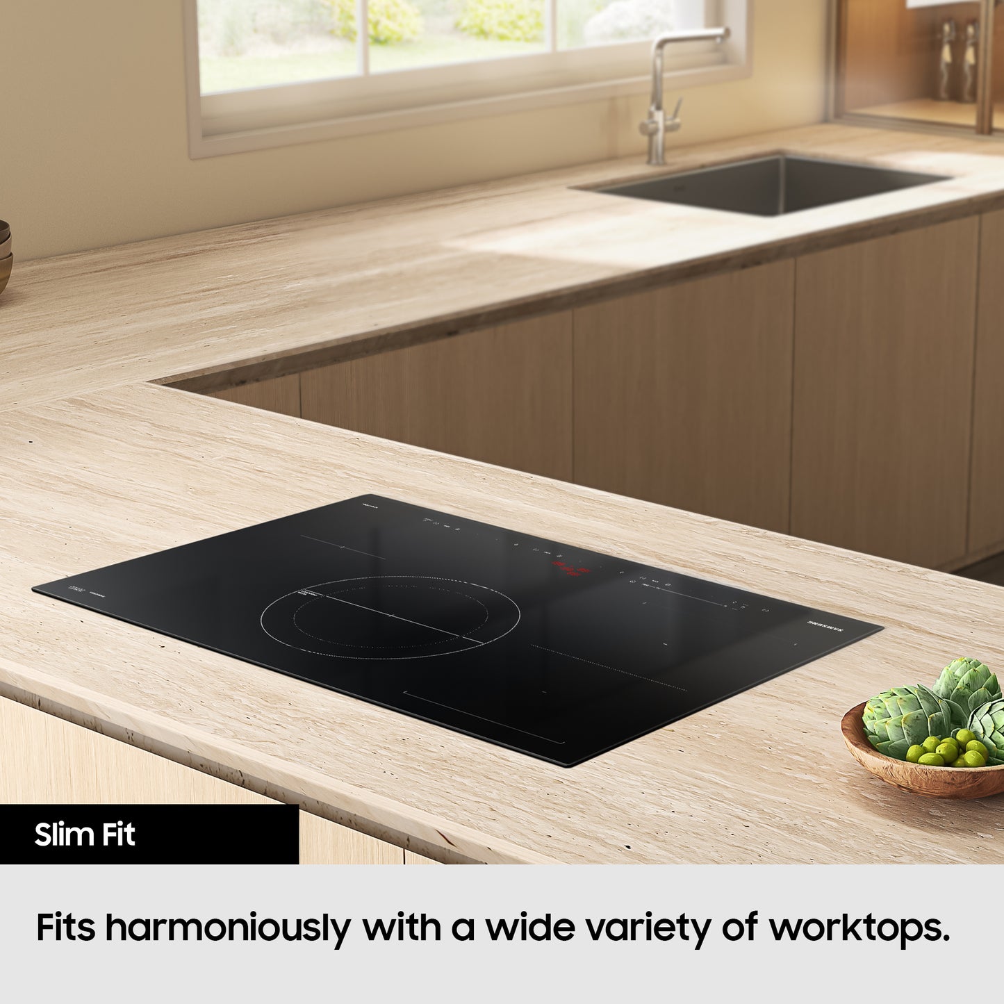 Samsung NZ85C6058FK/U1 Slim Fit 80cm 5 Burner Induction Hob with Flex Zone Plus - Black