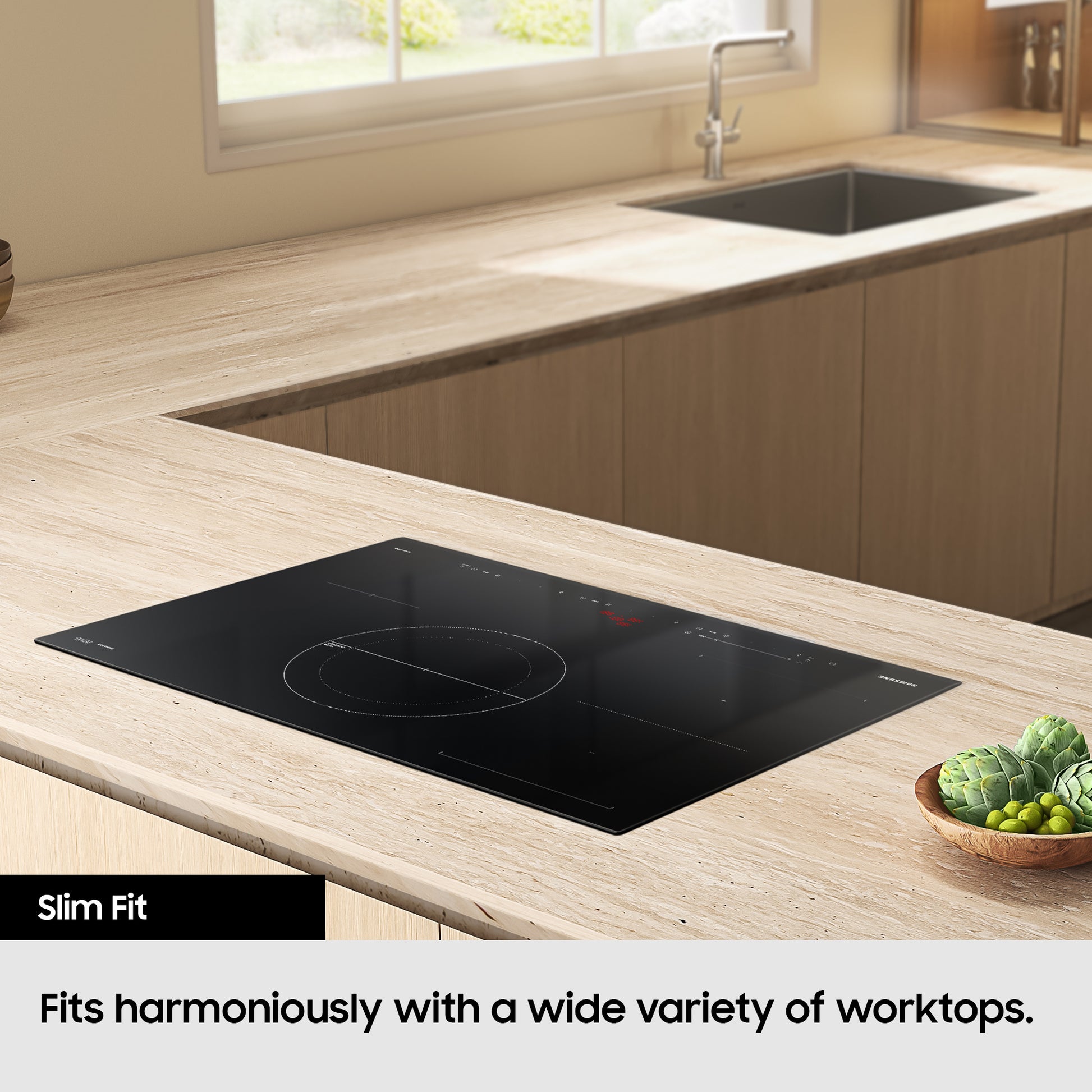 Samsung NZ85C6058FK/U1 Slim Fit 80cm 5 Burner Induction Hob with Flex Zone Plus - Black