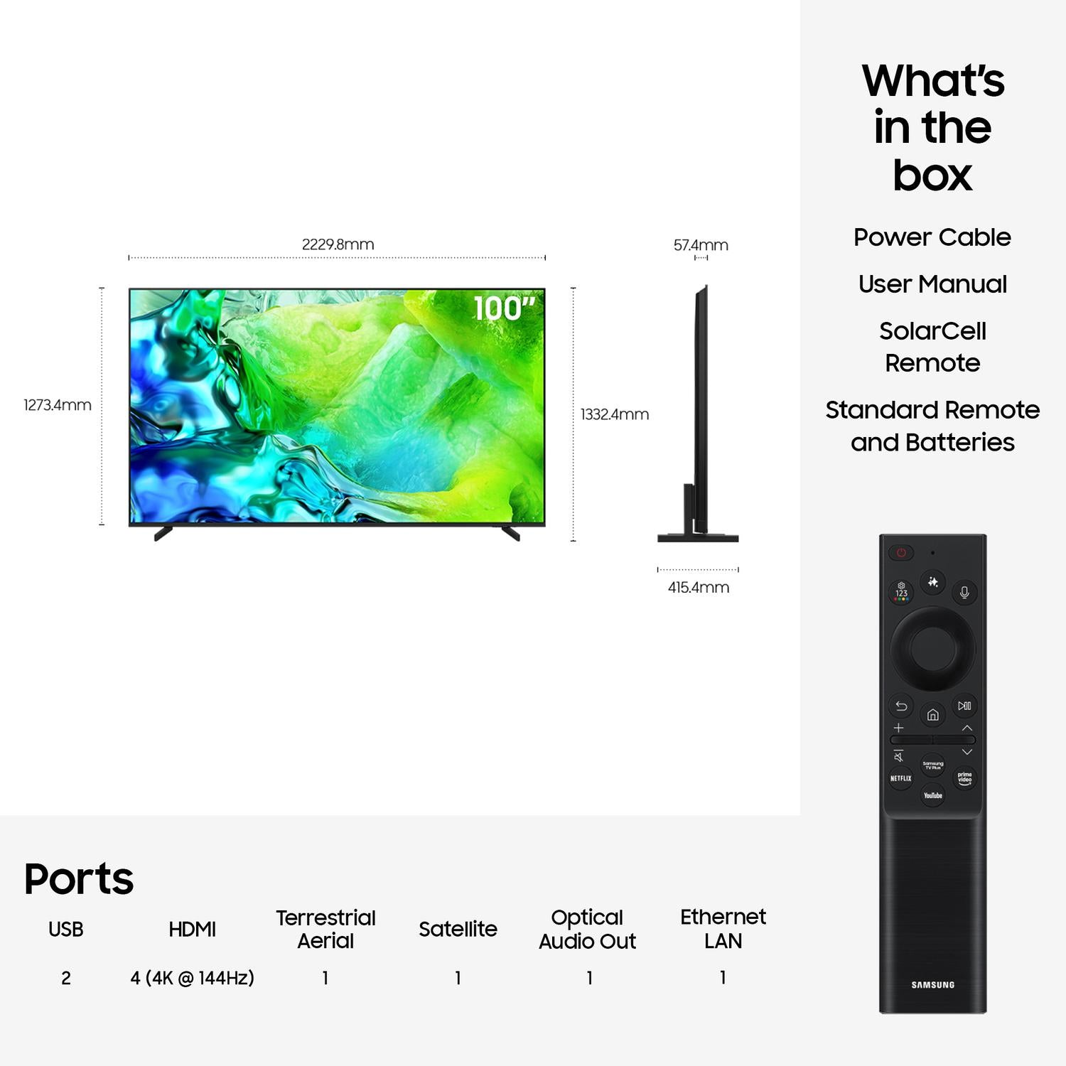 Samsung QE100QN80HUXXU 100" Neo QLED Vision AI Smart TV