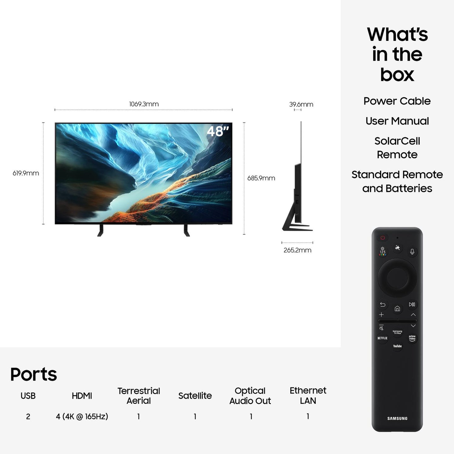Samsung QE48S90HAEXXU 48" OLED Glare Free Vision AI Smart TV