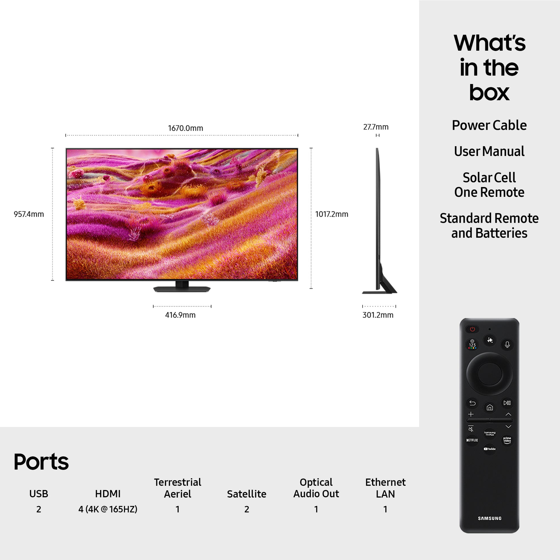 Samsung QE75QN90FATXXU 75" 4K Neo QLED 4K Glare Free Smart TV
