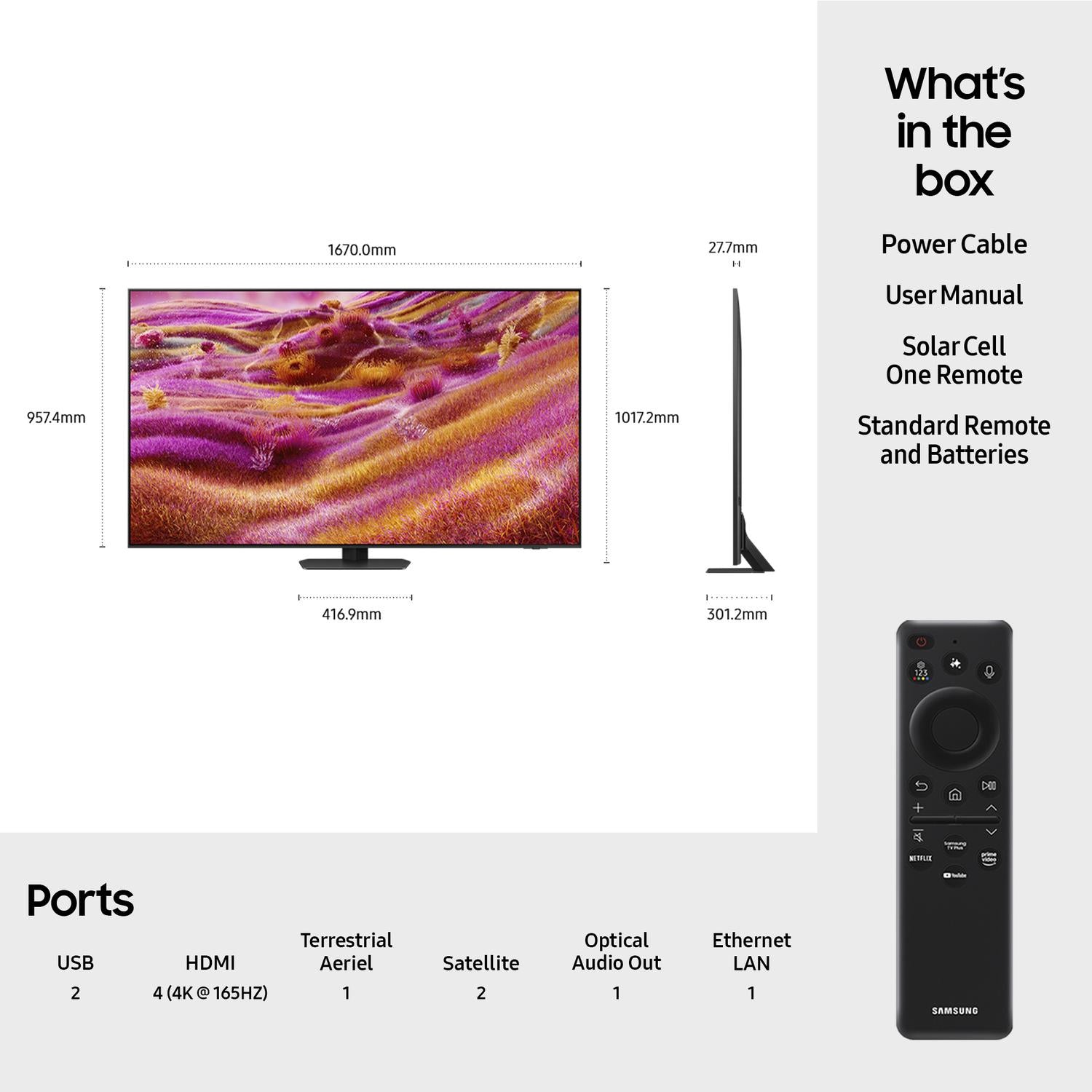 Samsung QE75QN90FATXXU 75" 4K Neo QLED 4K Glare Free Smart TV