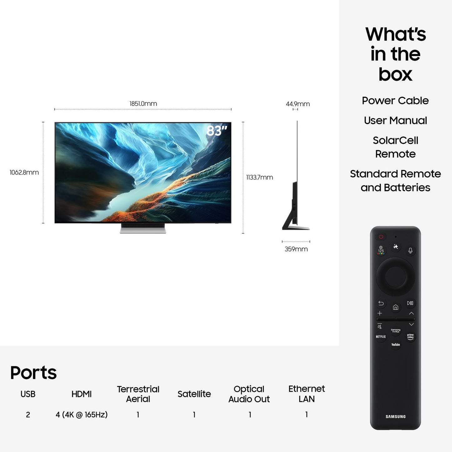 Samsung QE83S90HAEXXU 83" OLED Glare Free Vision AI Smart TV