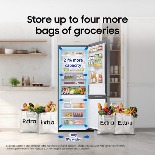 Samsung RB50DG632ES9EU 75.9cm 60/40 Frost Free Fridge Freezer - Silver