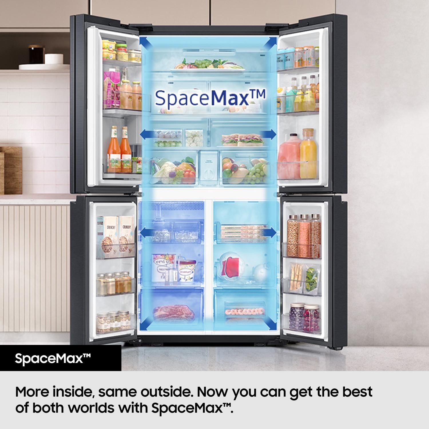 Samsung RF24BB620ES9EU 90.8cm 70/30 Total No Frost American Fridge Freezer - Refined Inox