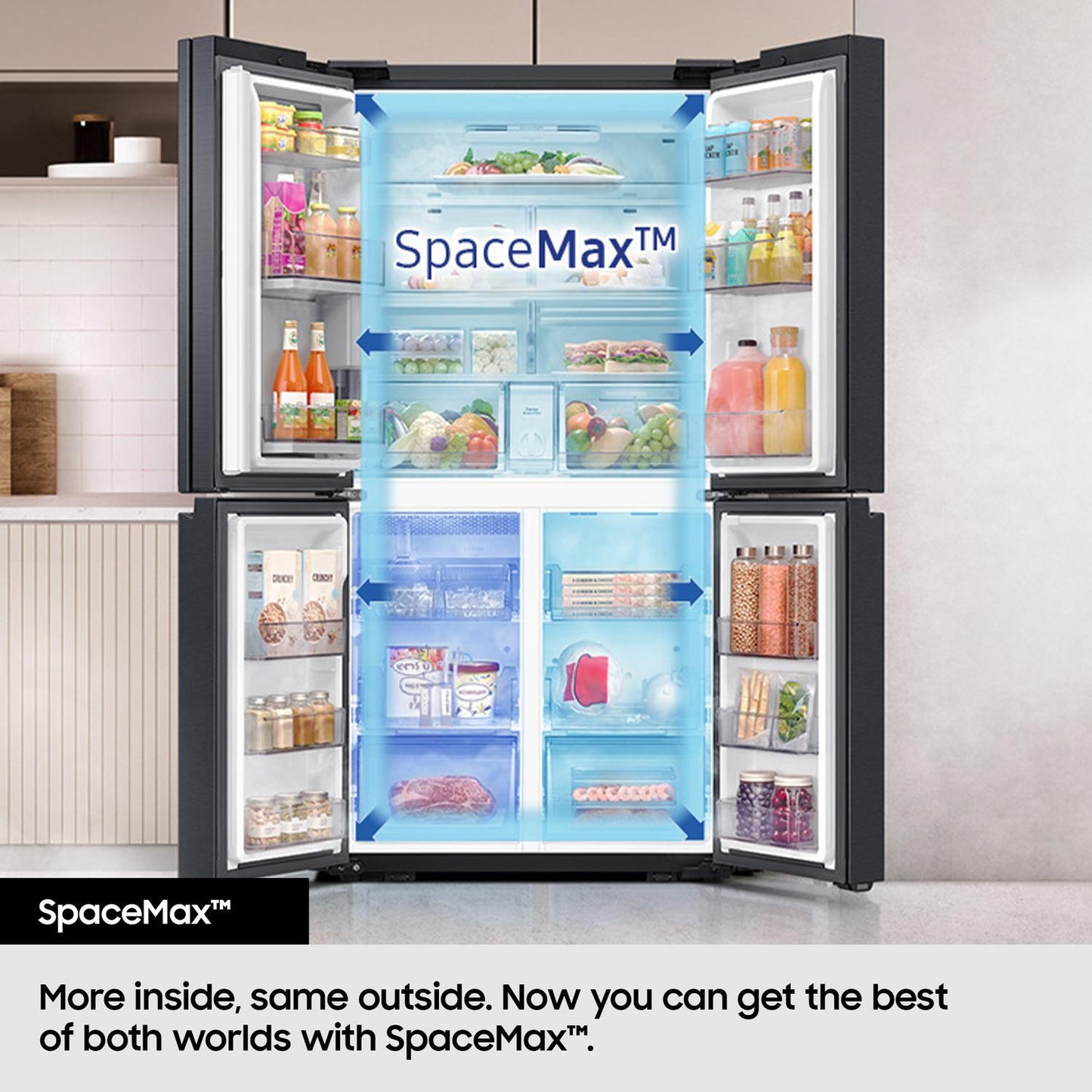 Samsung RF65DG9H0EB1EU 91.2cm 60/40 Total No Frost American Fridge Freezer - Black