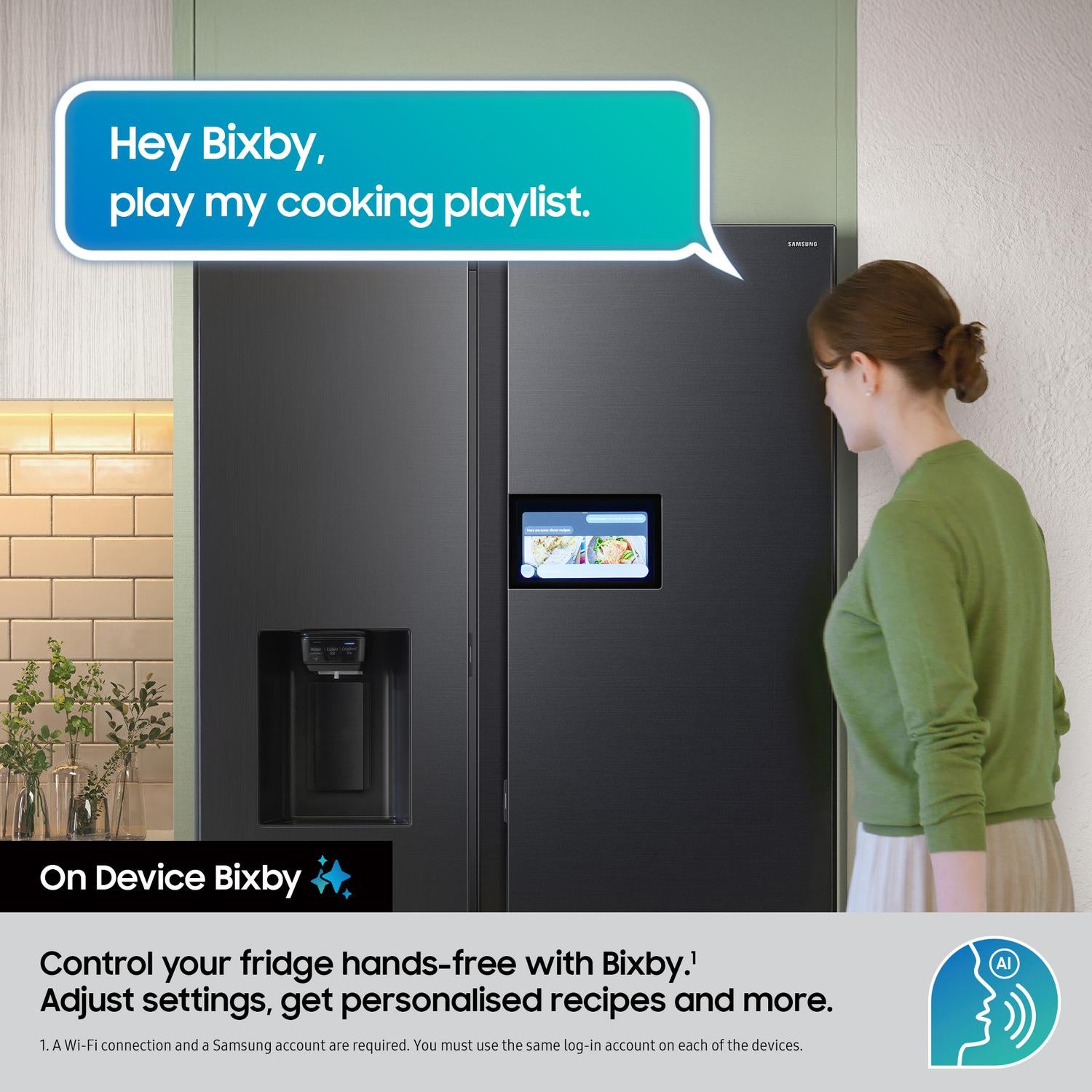 Samsung RS90F64EETEU 91.2cm 60/40 Total No Frost American Fridge Freezer - Silver