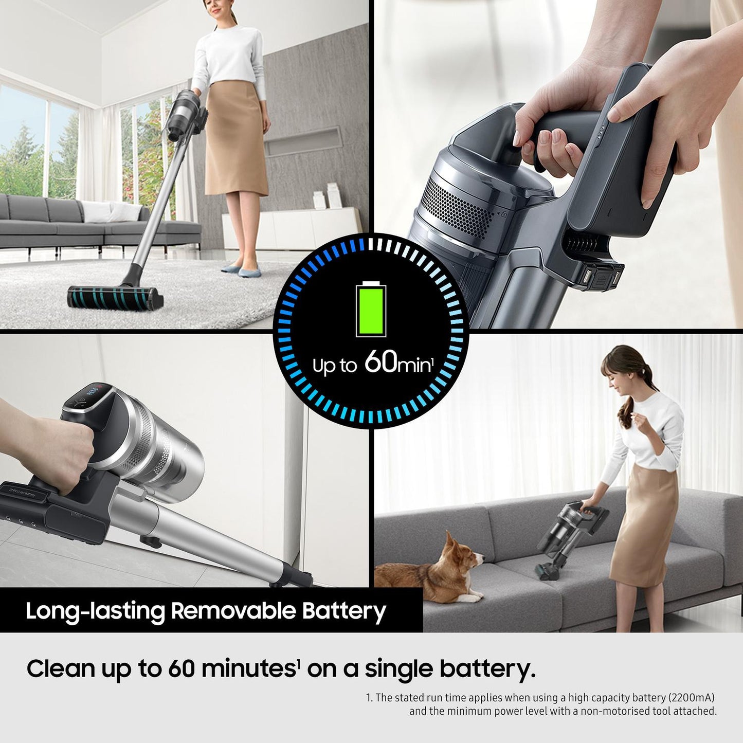 Samsung VS20C8522TN/EU Samsung Jet 85 Cordless Vacuum Cleaner with Pet Tool+ - 60 Minutes Run Time - Woody Green
