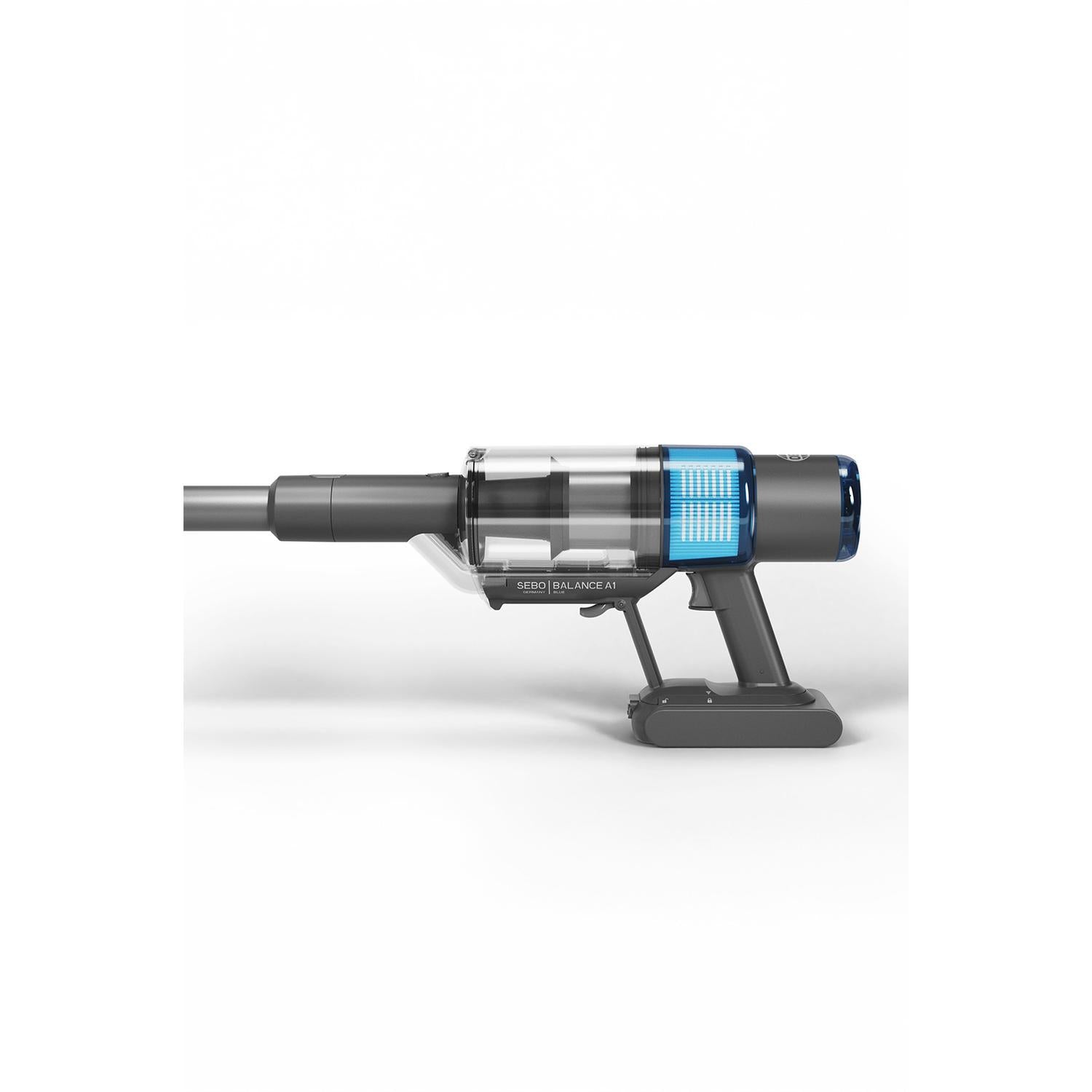 Sebo 95001GB Balance A1 Cordless Stick Vacuum - 48 Minutes Run Time - Basalt Grey/Blue