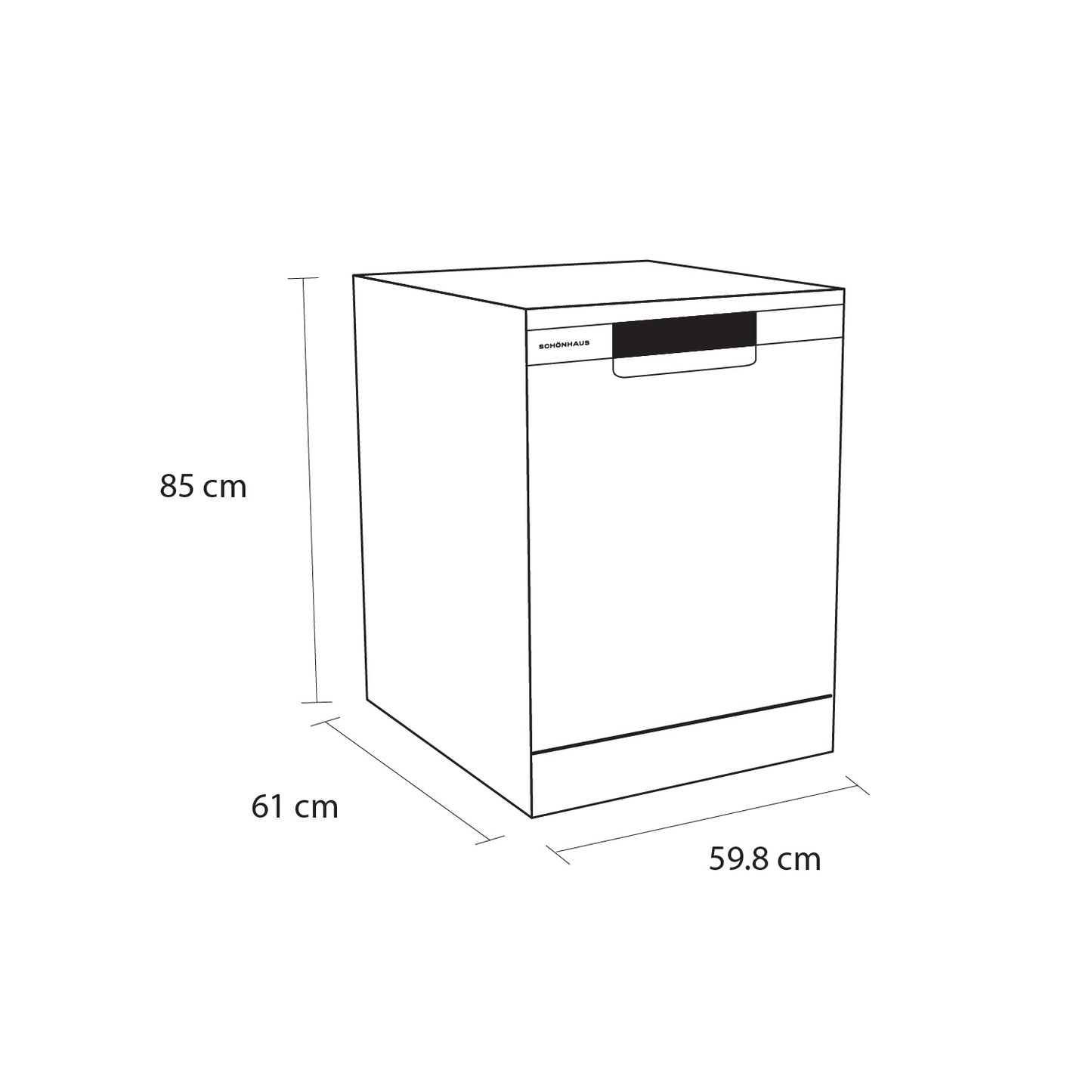 Schonhaus DWSF0115FSBW Dishwasher - White - 15 Place Settings