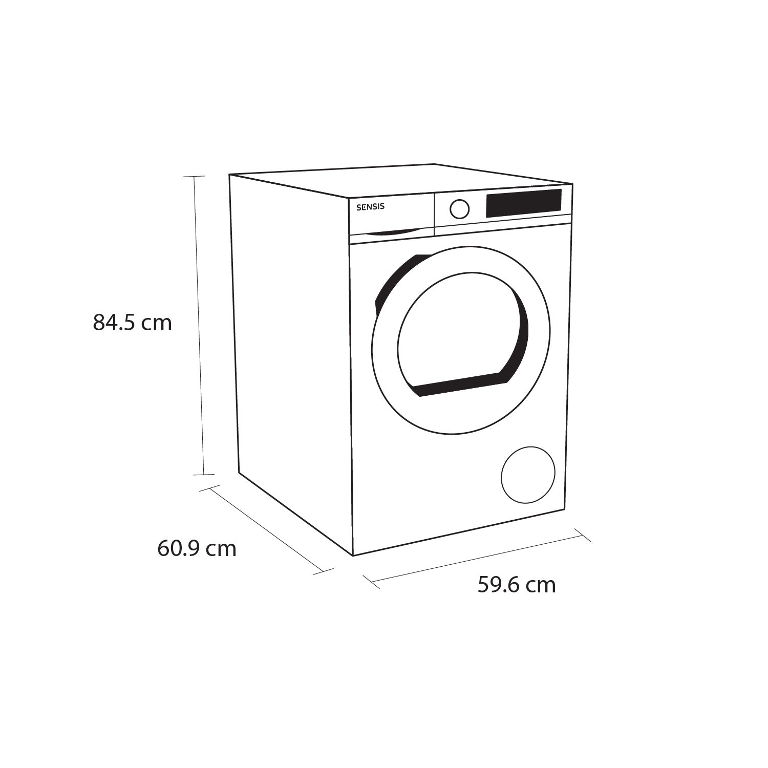 Sensis TDHF019A2W  9kg Heat Pump Tumble Dryer - White