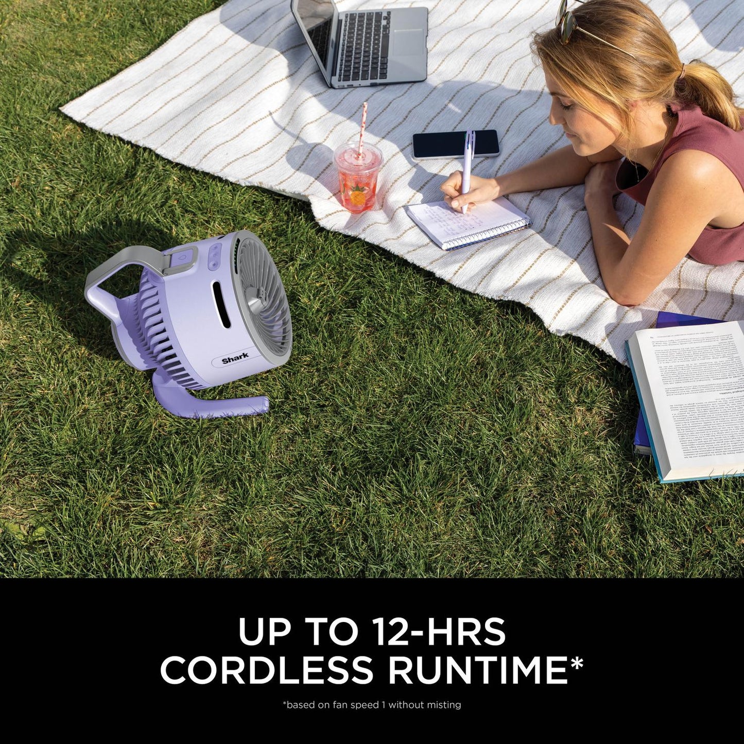 Shark FA050UKLV FlexBreeze TableMate Indoor to Outdoor High-Velocity Tabletop Fan - Lavender