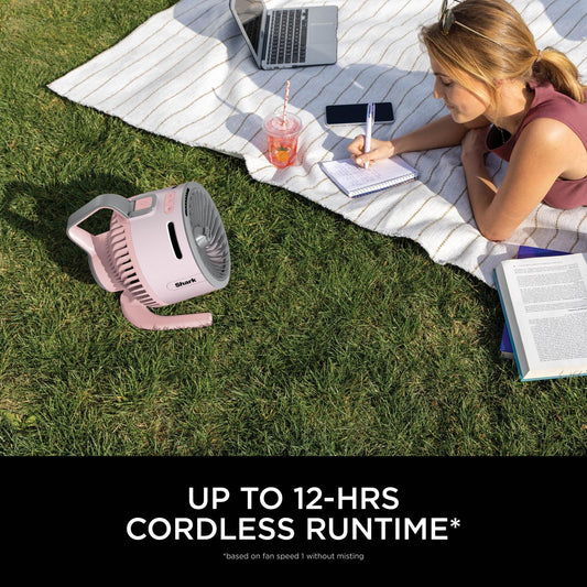 Shark FA050UKPK FlexBreeze TableMate Indoor to Outdoor High-Velocity Tabletop Fan - Ballet Pink