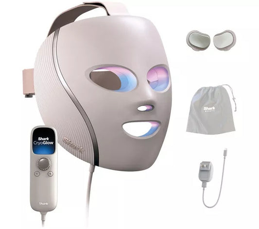 Shark FW312UKPK CryoGlow Under-Eye Cooling + LED Anti-Ageing & Blemish Repair Mask - Spa Pink